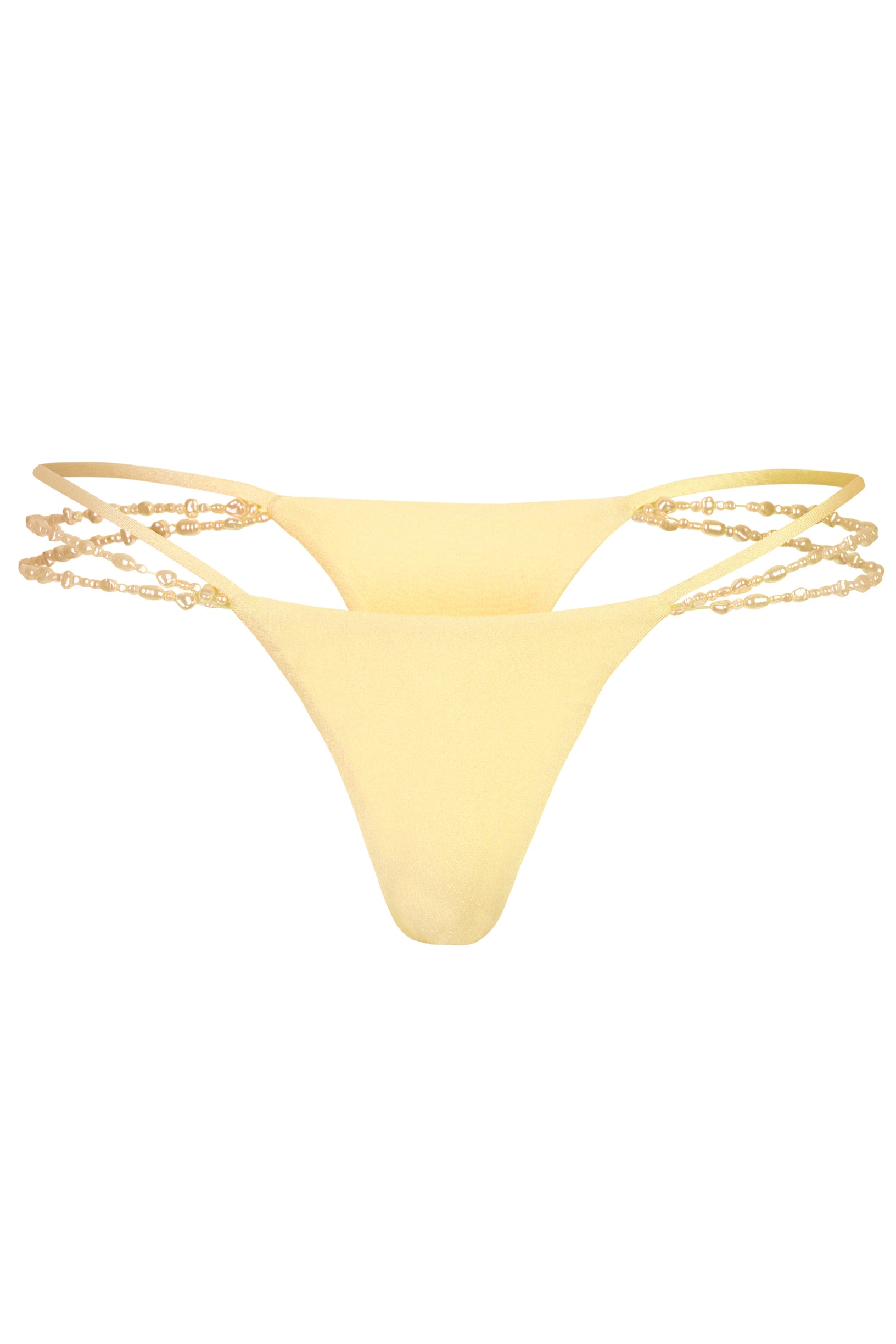 Multi-Strap Cheeky Bikini Bottoms  in Lemon - 2