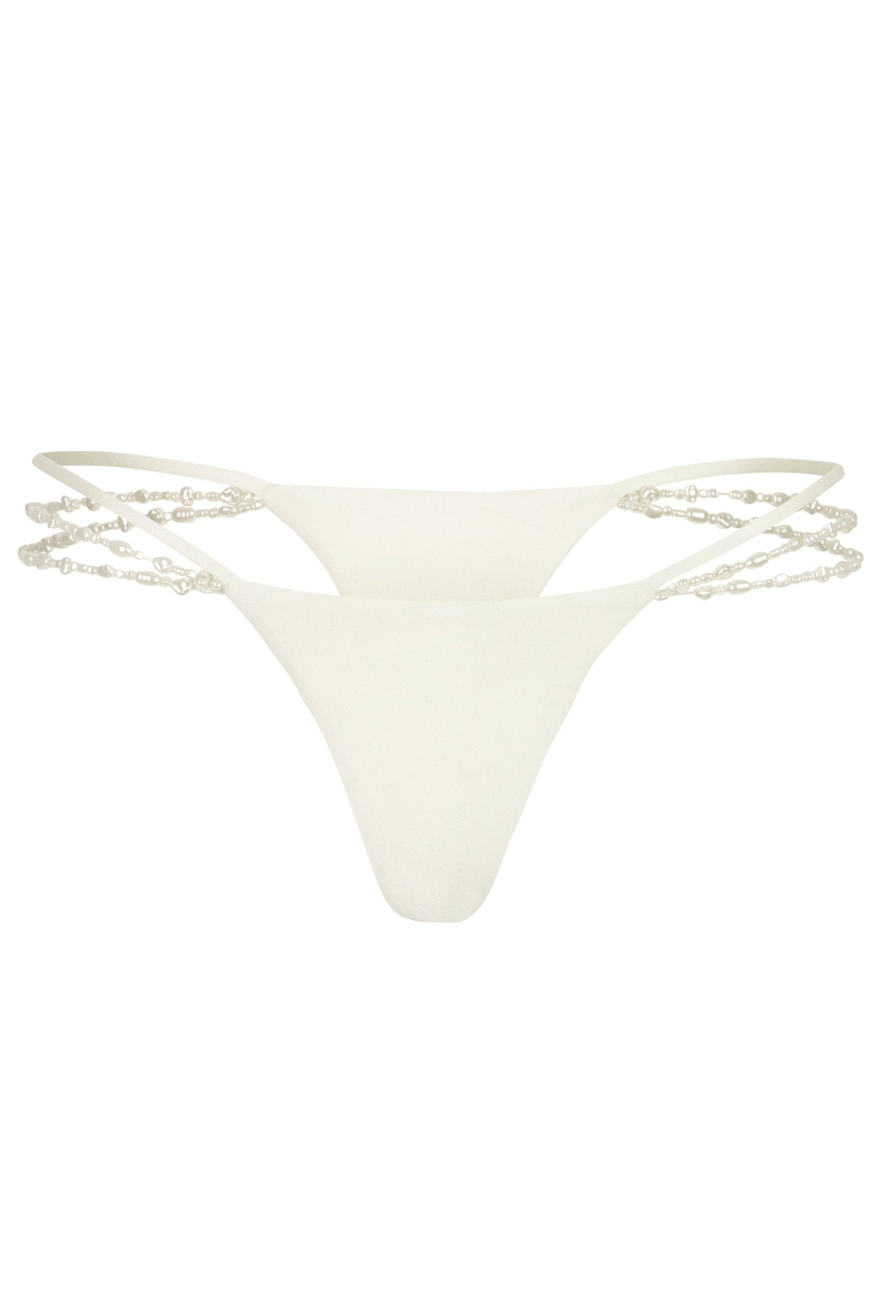 Multi-Strap Cheeky Bikini Bottoms  in Pearl - 6