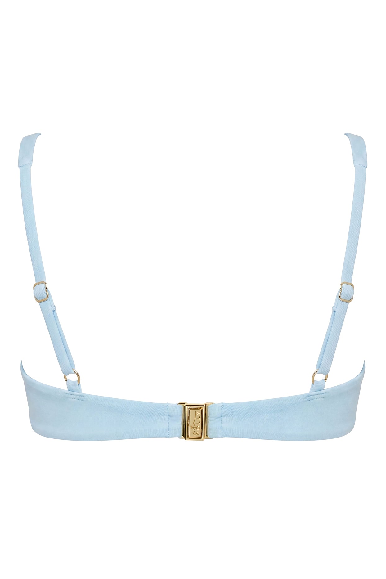 Underwired Bikini Top in Blue Gingham Print - 5