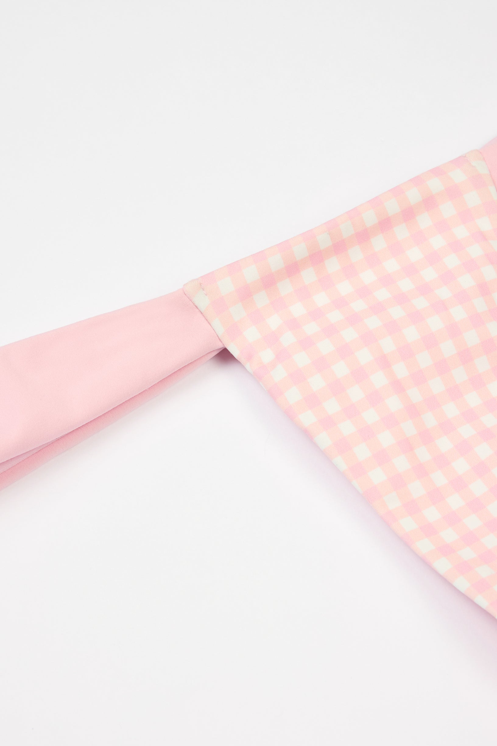 Thong Bikini Bottoms in Pink Gingham Print - 2