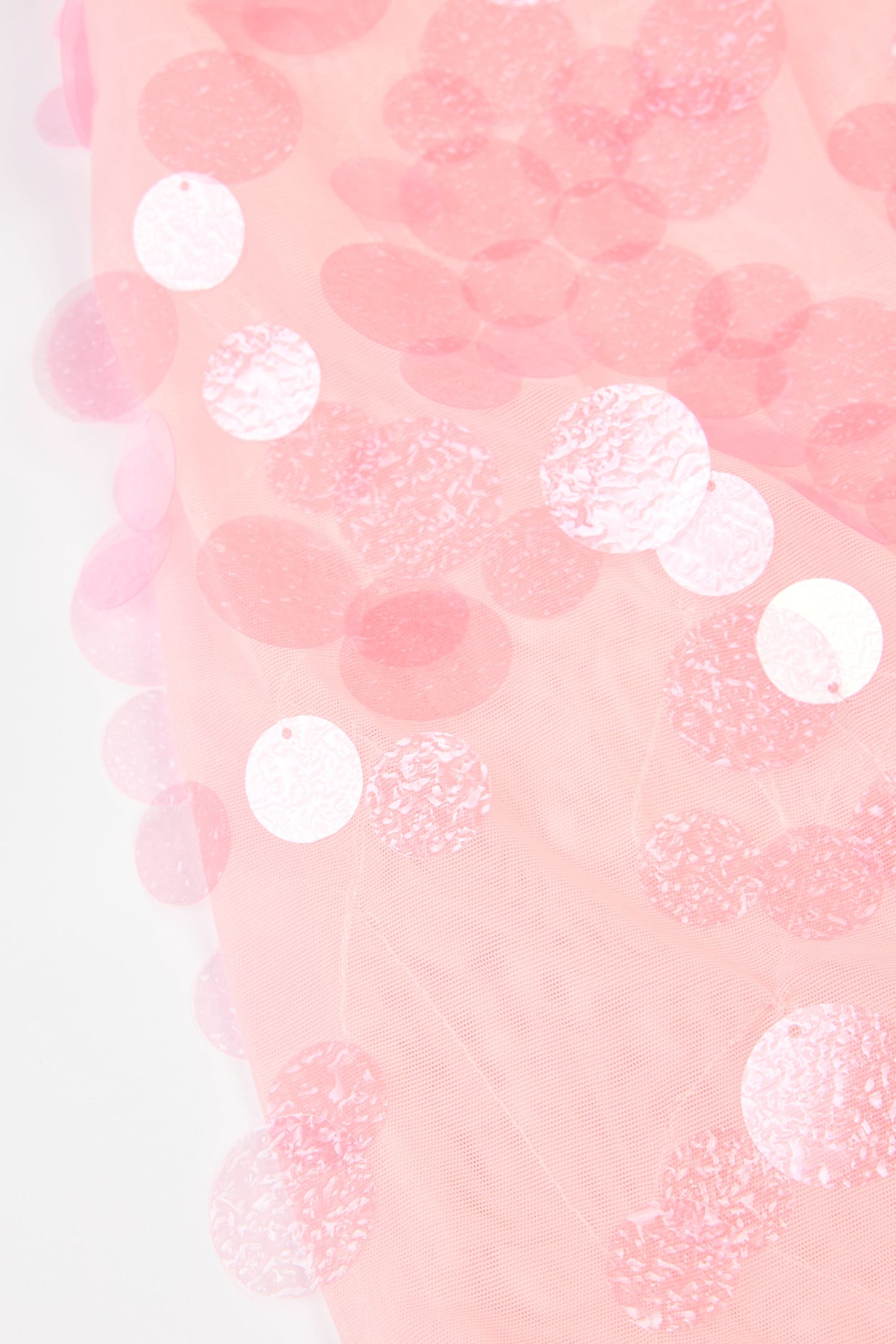 Embellished Mini Dress in Baby Pink - 8
