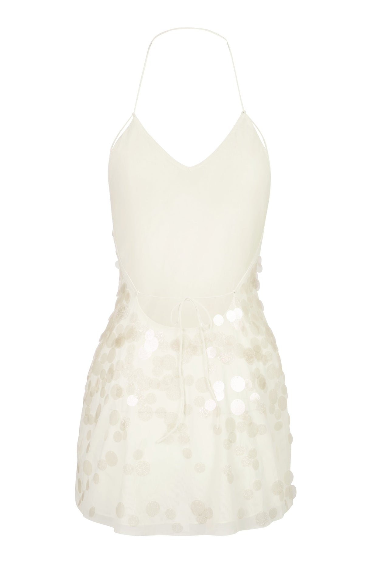 Embellished Mini Dress in Pearl - 4