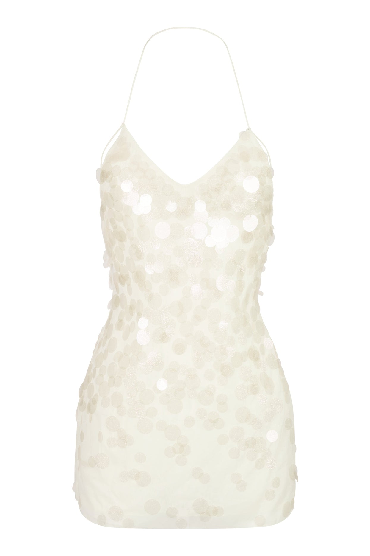 Embellished Mini Dress in Pearl - 3