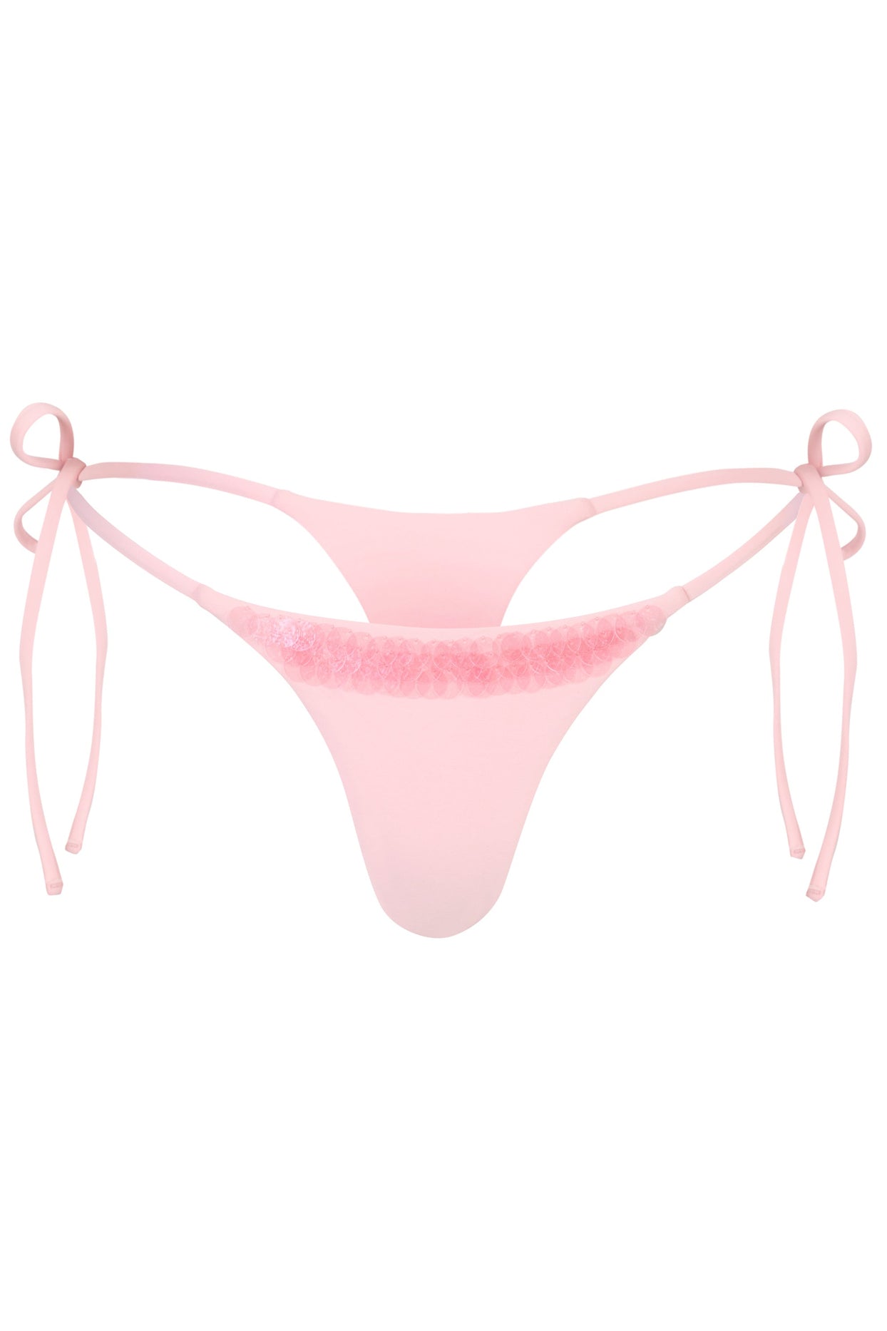 Side-Tie Thong Bikini Bottoms  in Baby Pink - 4