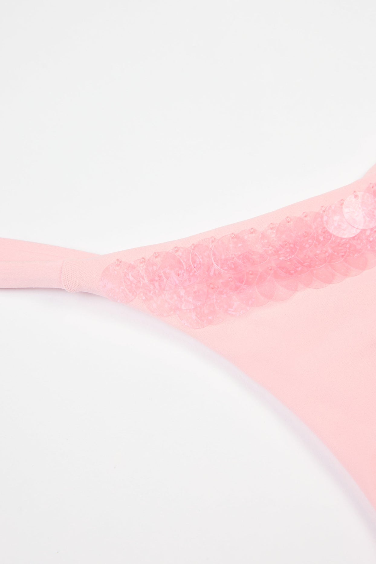 Side-Tie Thong Bikini Bottoms  in Baby Pink - 6