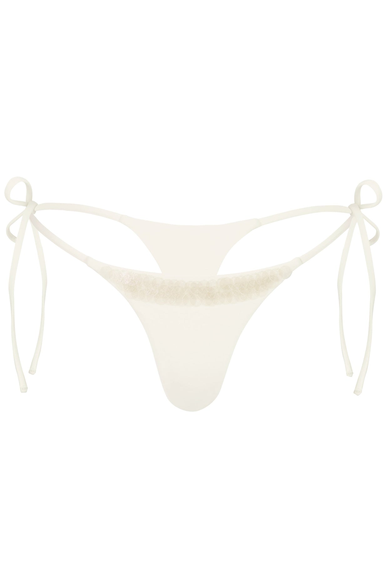 Side-Tie Thong Bikini Bottoms  in Pearl - 4