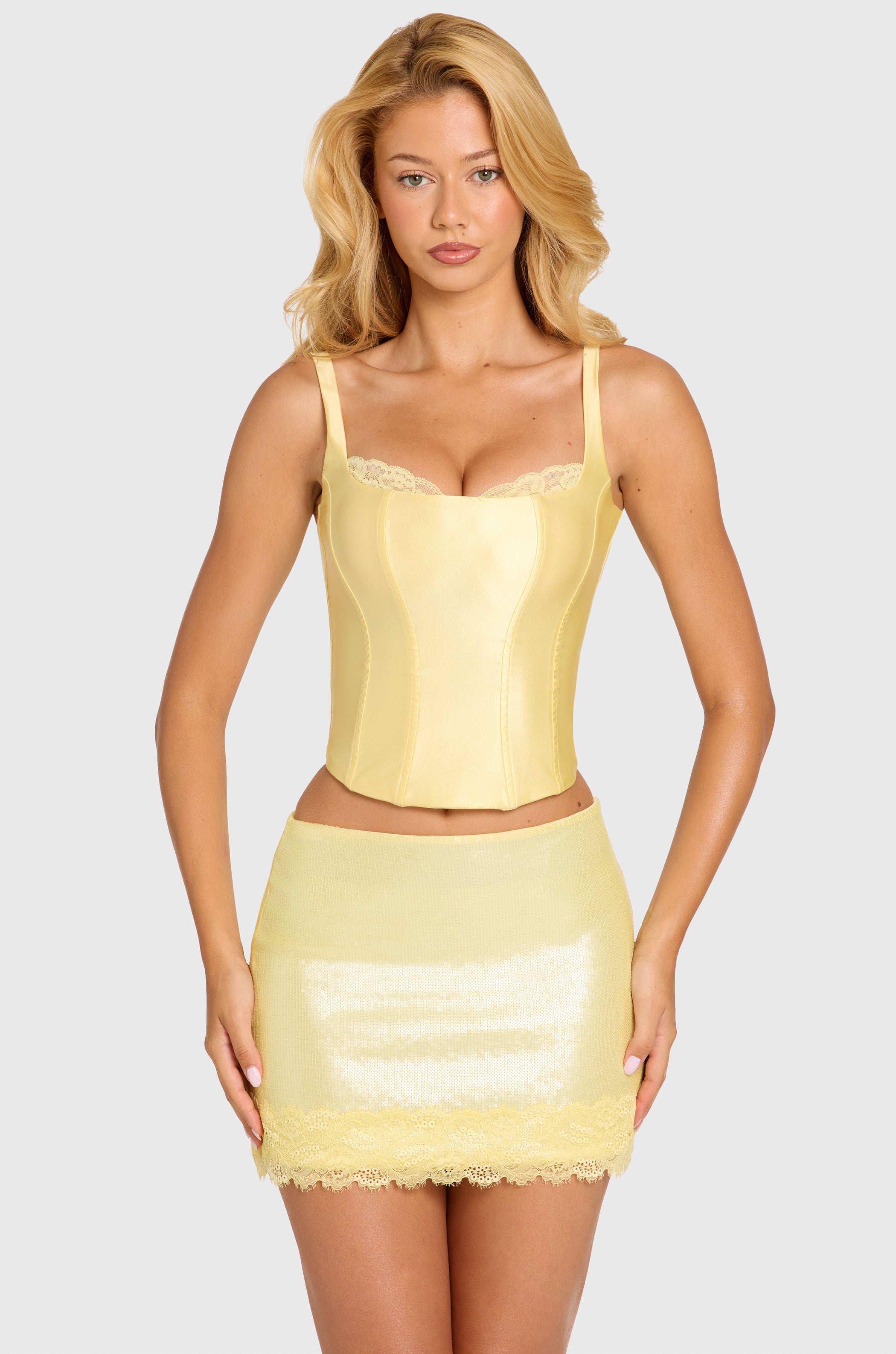 Satin Corset Top in Butter