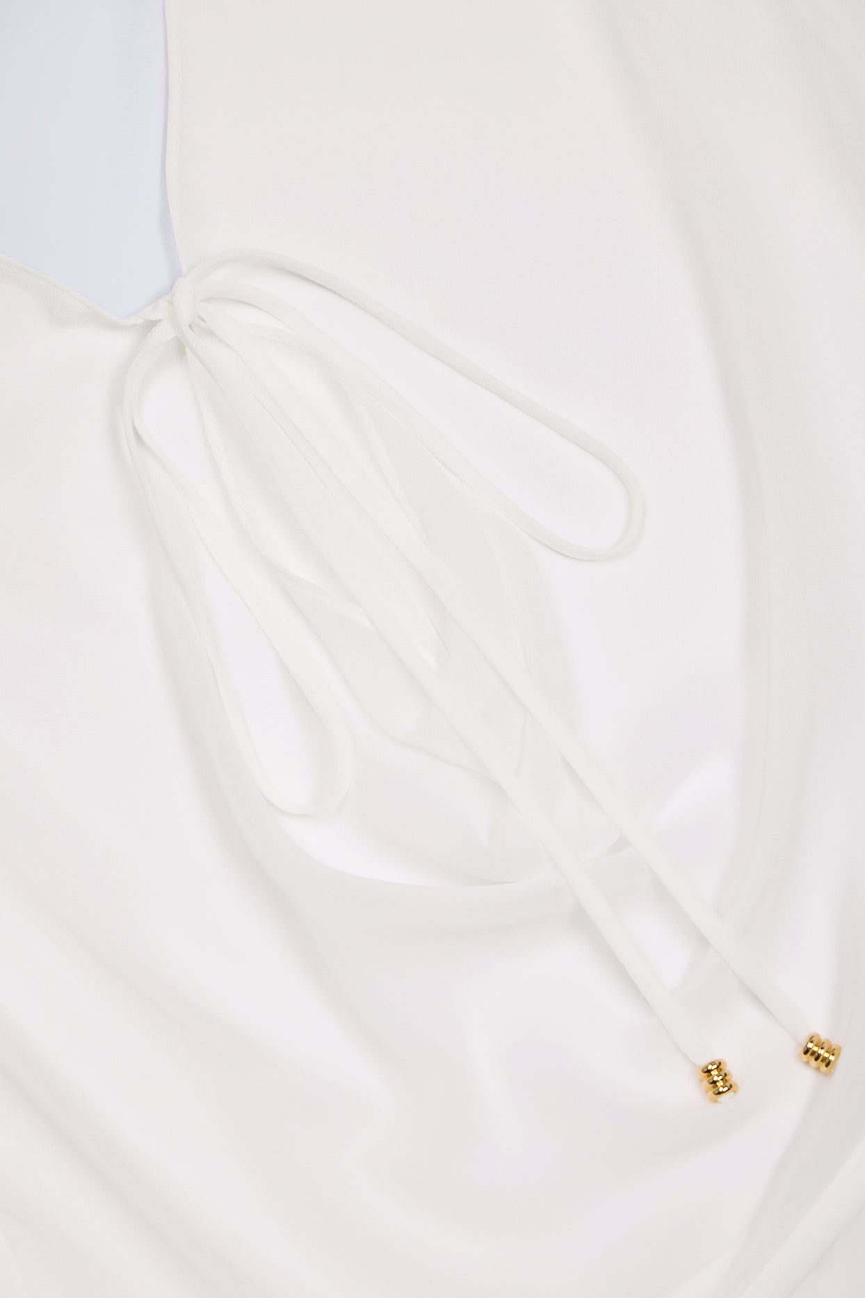 Cowl-Neck Mini Dress in White - 5