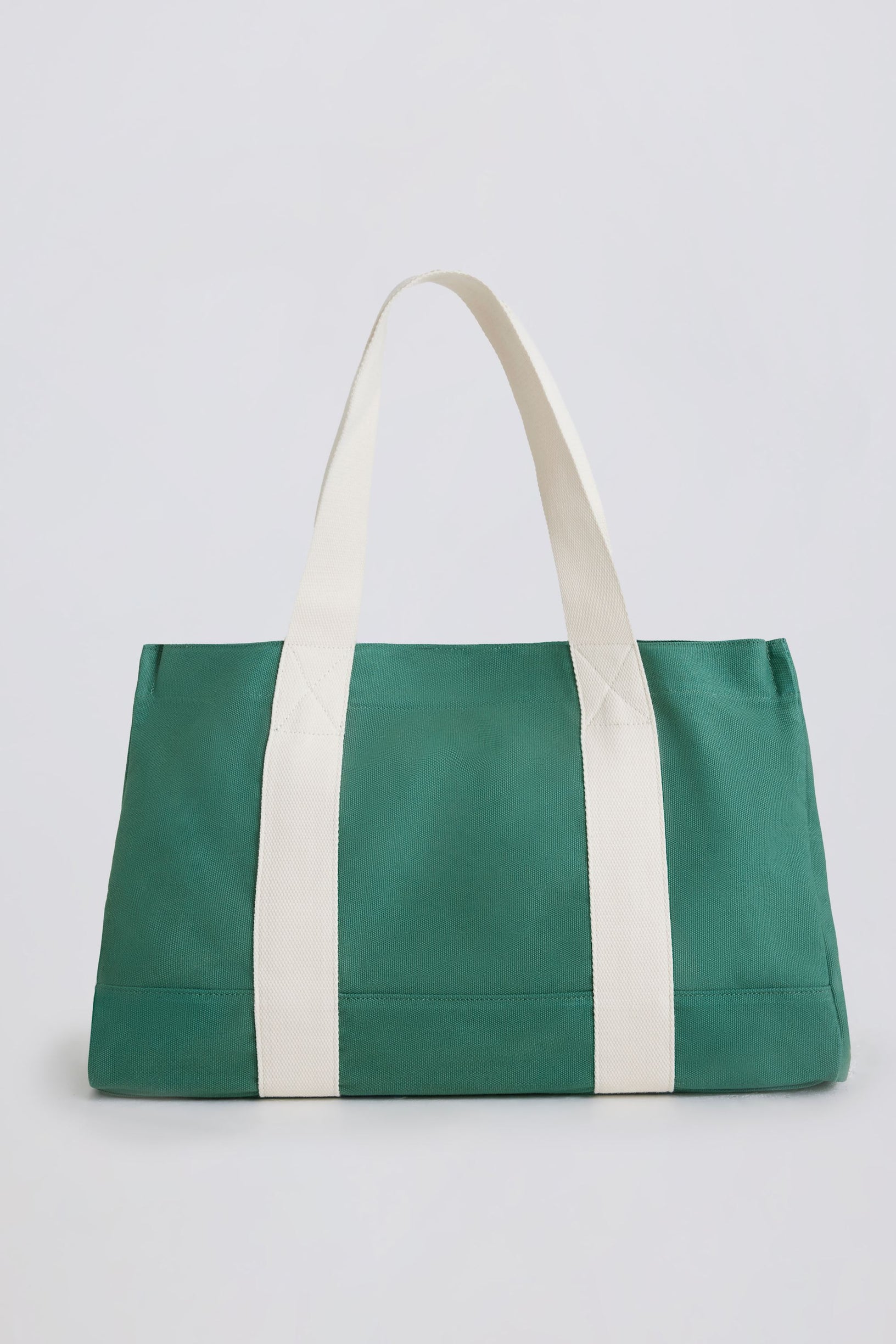 Oversized Canvas Tote Bag in Green - 2