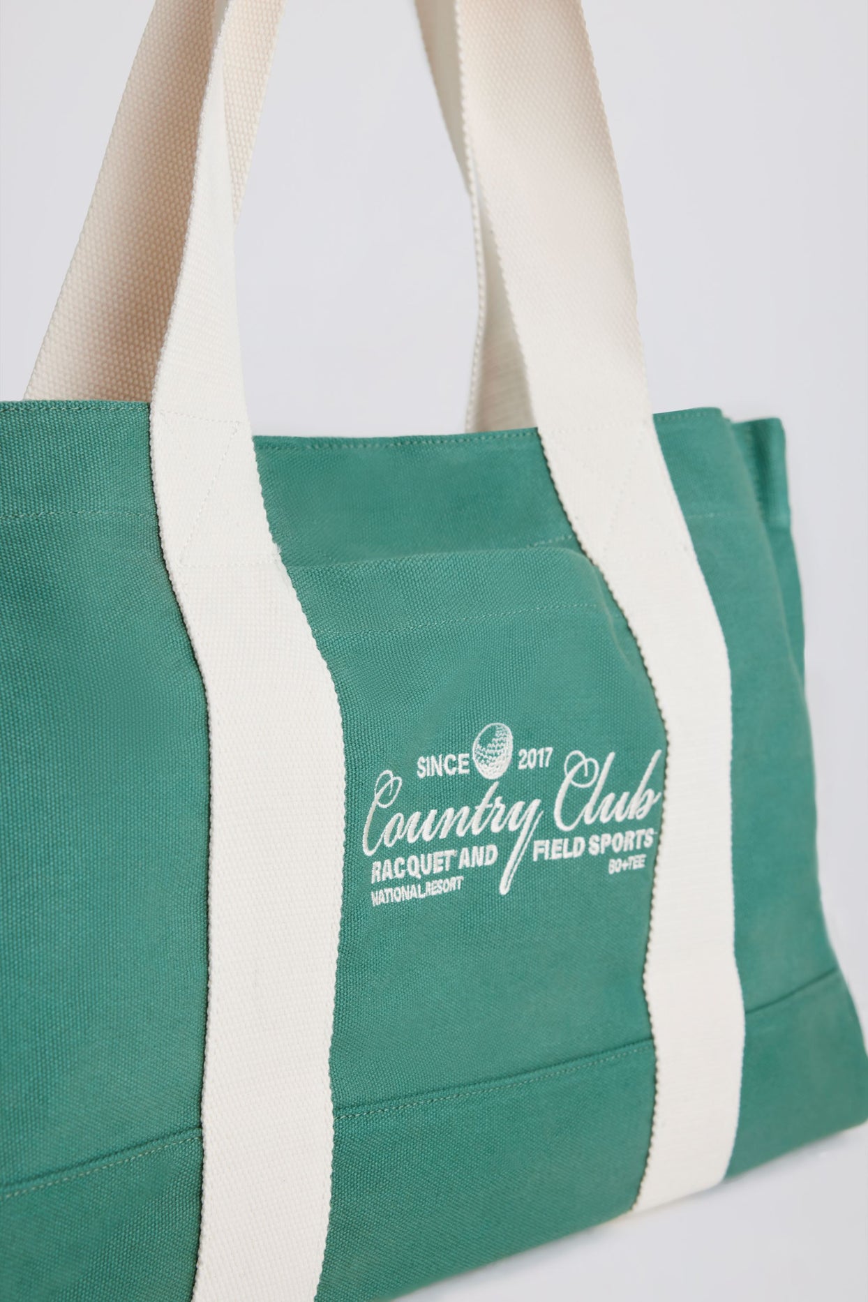 Oversized Canvas Tote Bag in Green - 3