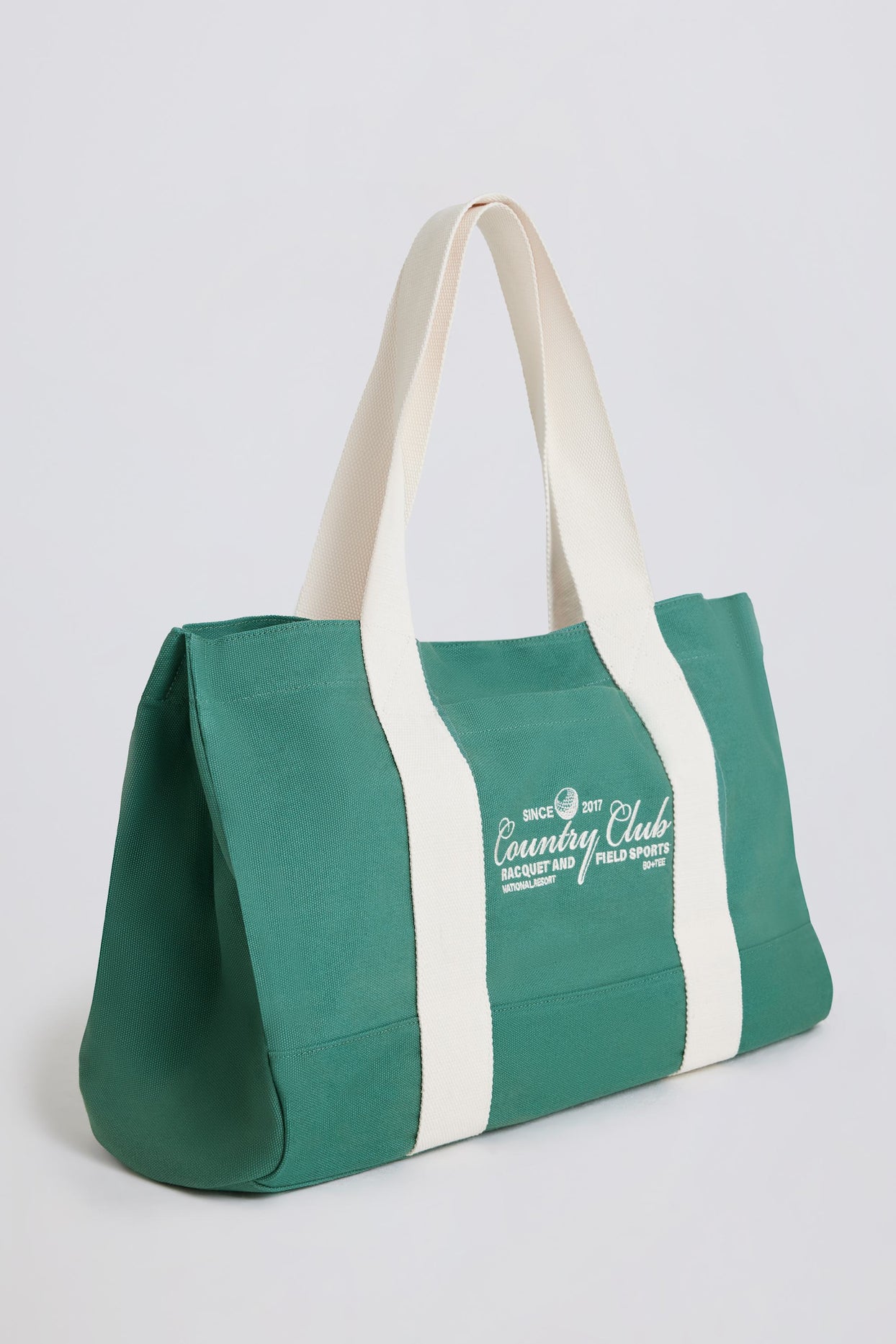Oversized Canvas Tote Bag in Green - 4
