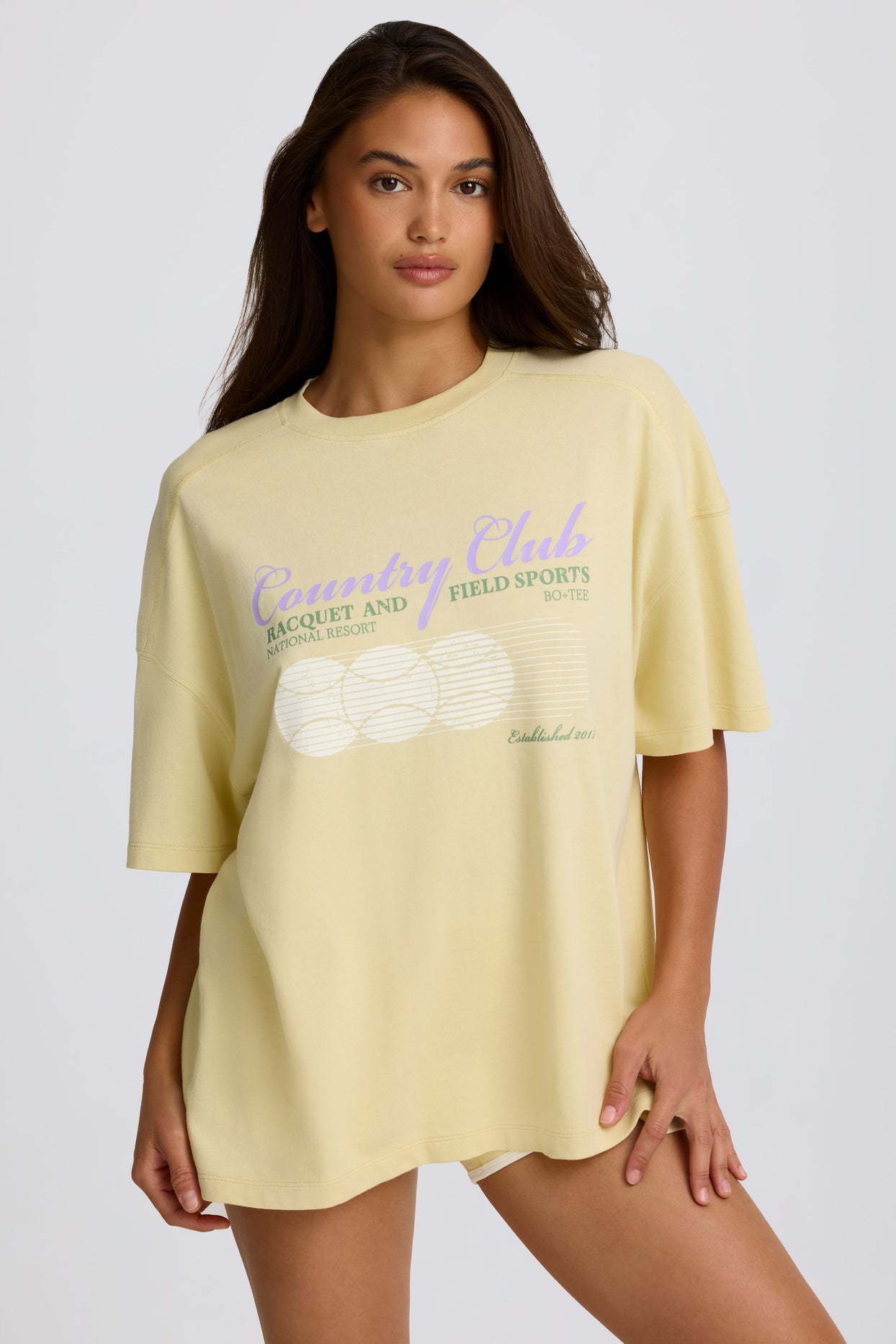 Oversized Graphic T-Shirt in Lemon - 1