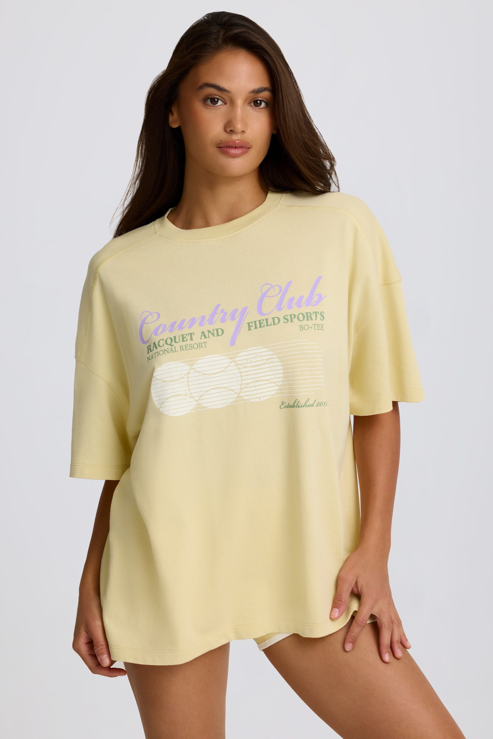 Oversized Graphic T-Shirt in Lemon - 1