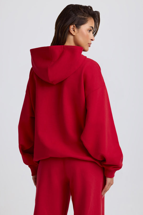 Oversized Hoodie in Hot Red