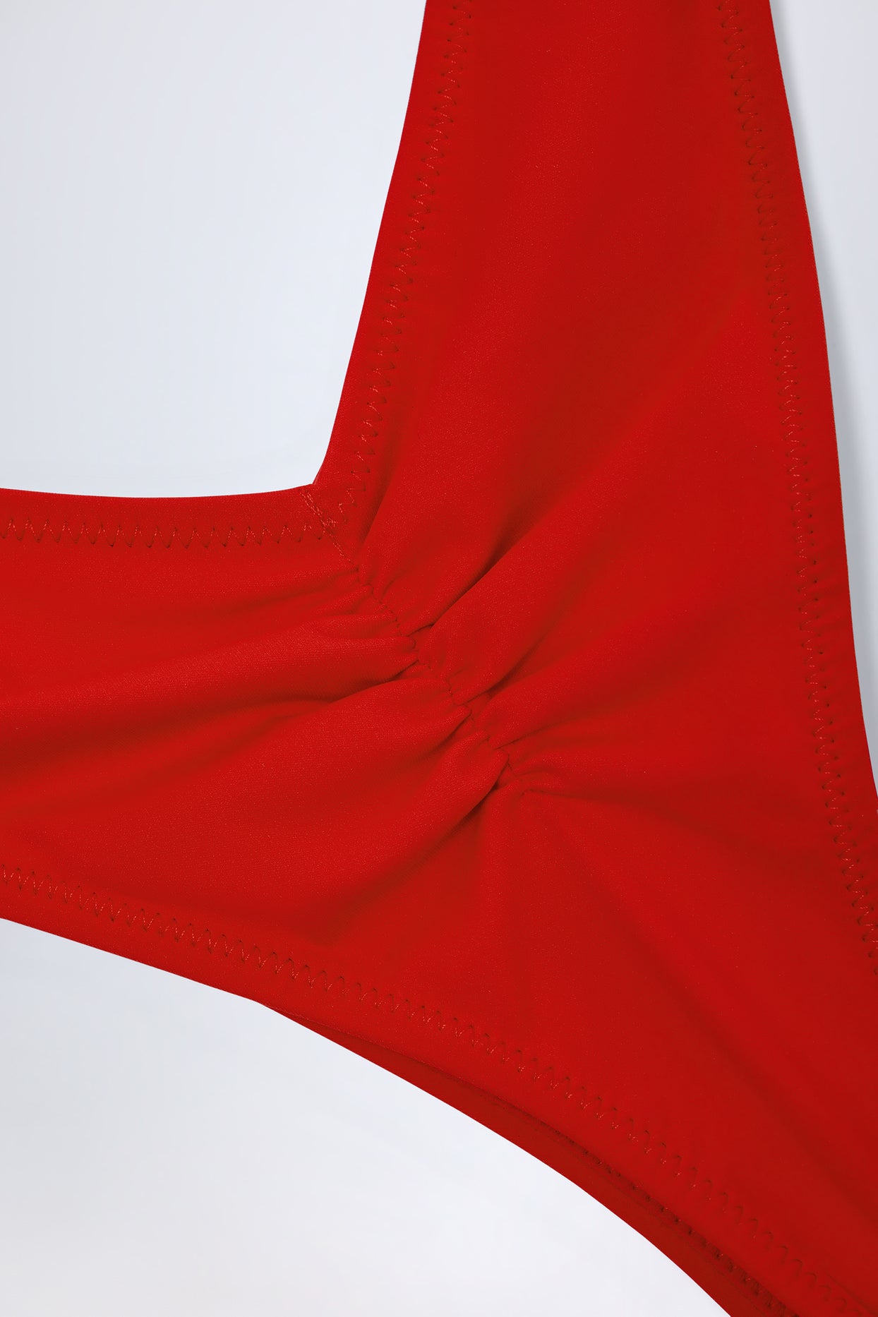 Ruched Cheeky Bikini Bottoms in Fiery Red - 6