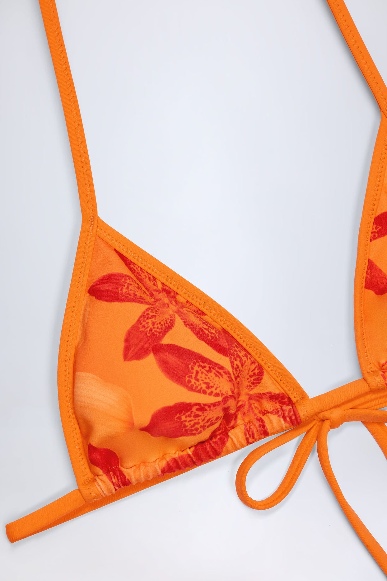 Triangle Bikini Top in Orange Orchid Print - 5