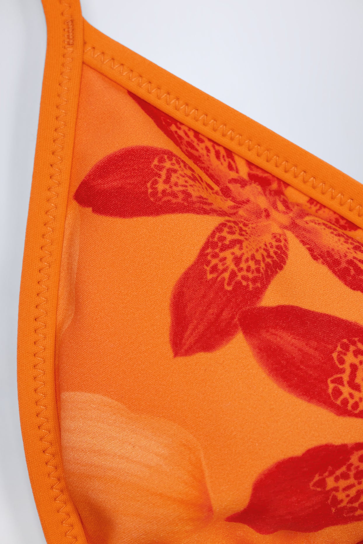 Triangle Bikini Top in Orange Orchid Print - 6