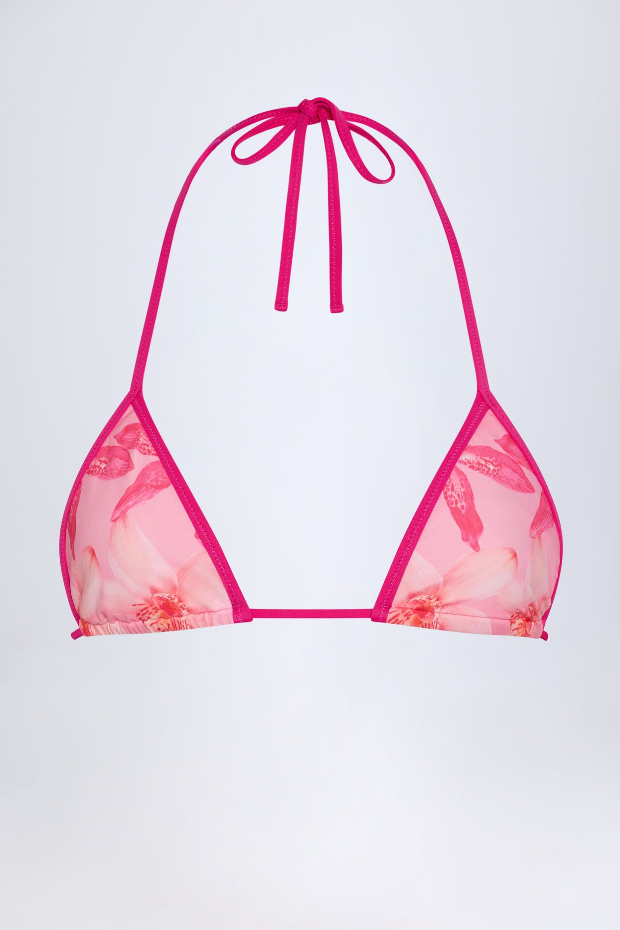 Triangle Bikini Top in Pink Orchid Print - 3