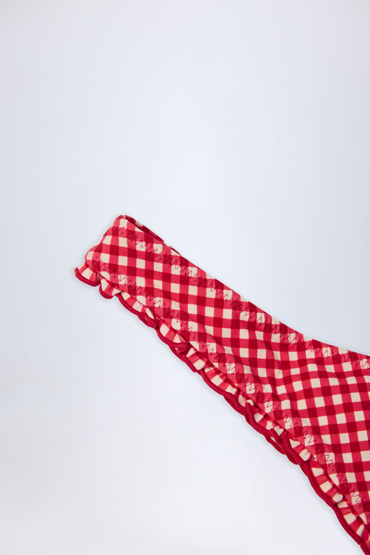Ruffled Cheeky Bikini Bottoms in Red Gingham - 6