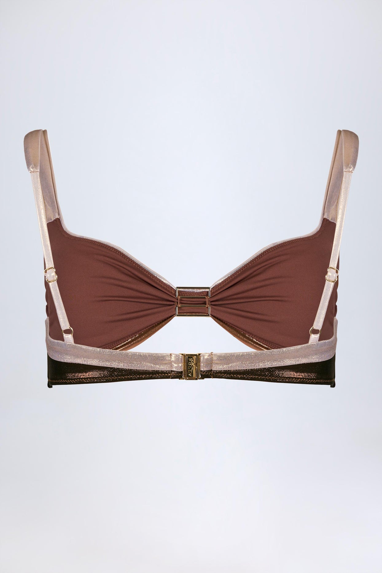 Ruched Bikini Top in Bronze Gold - 5