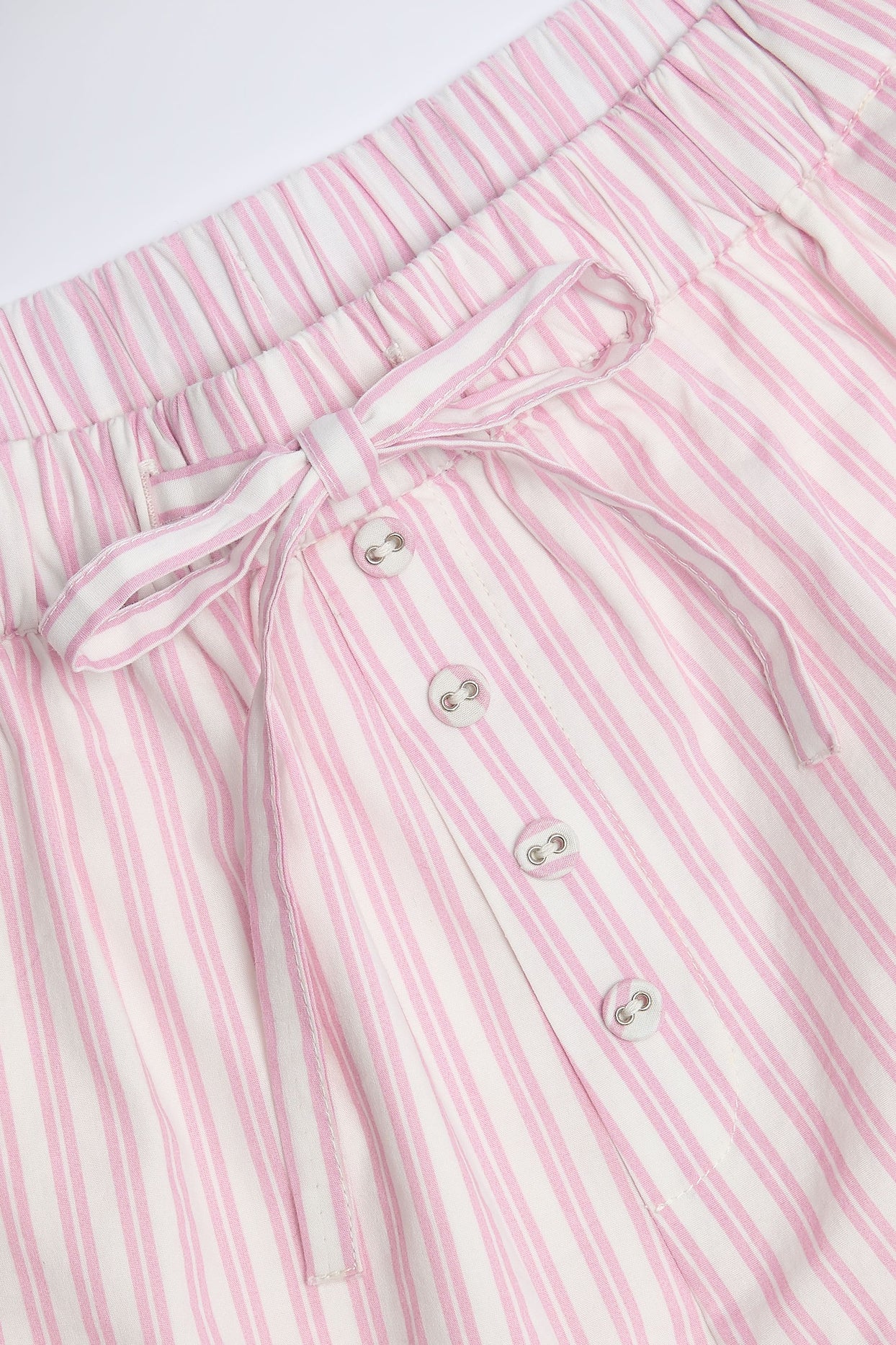 Wide-Leg Cotton-Poplin Trousers in Pink Stripe - 4