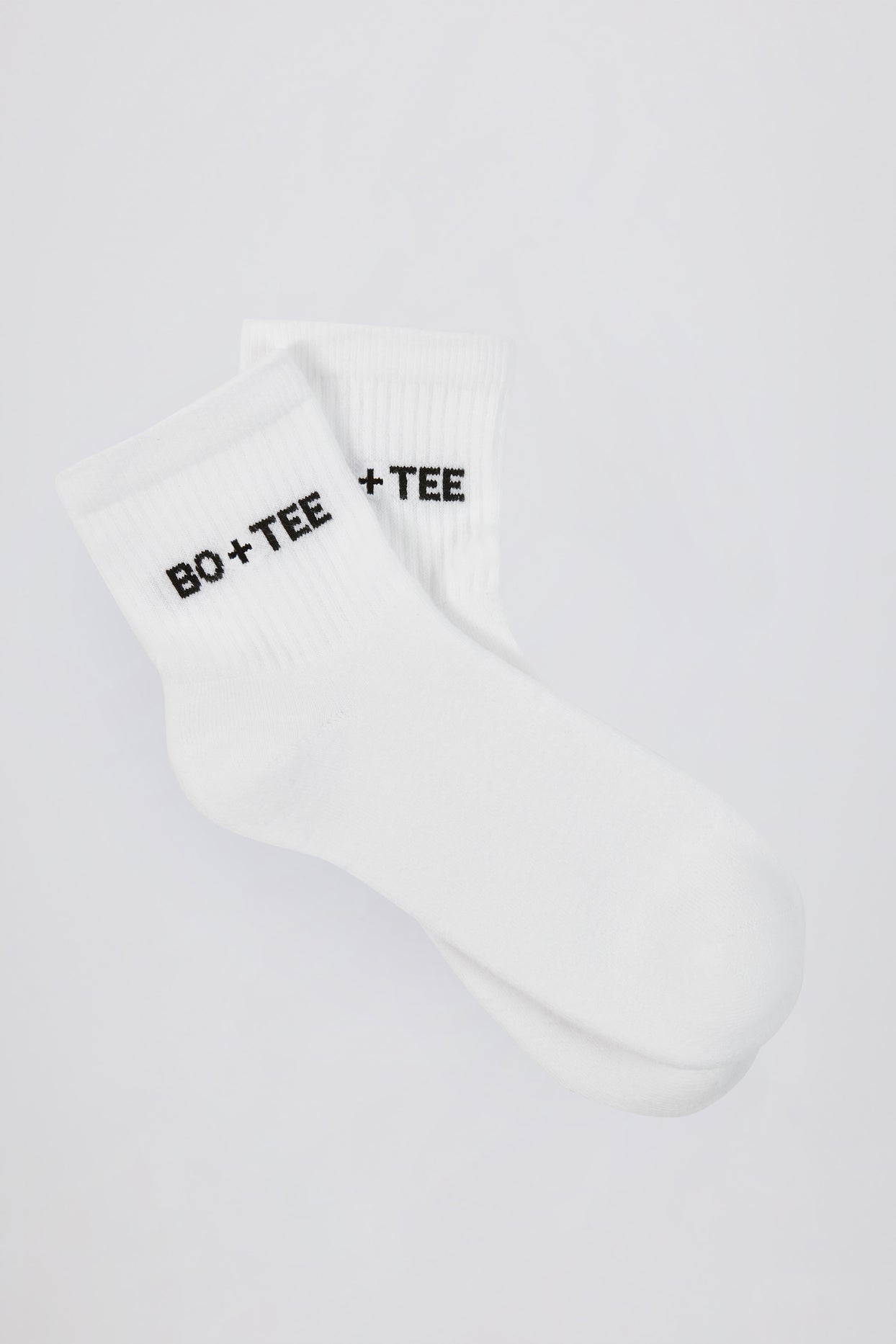 Ribbed Crew Sock Bundle in White - 2
