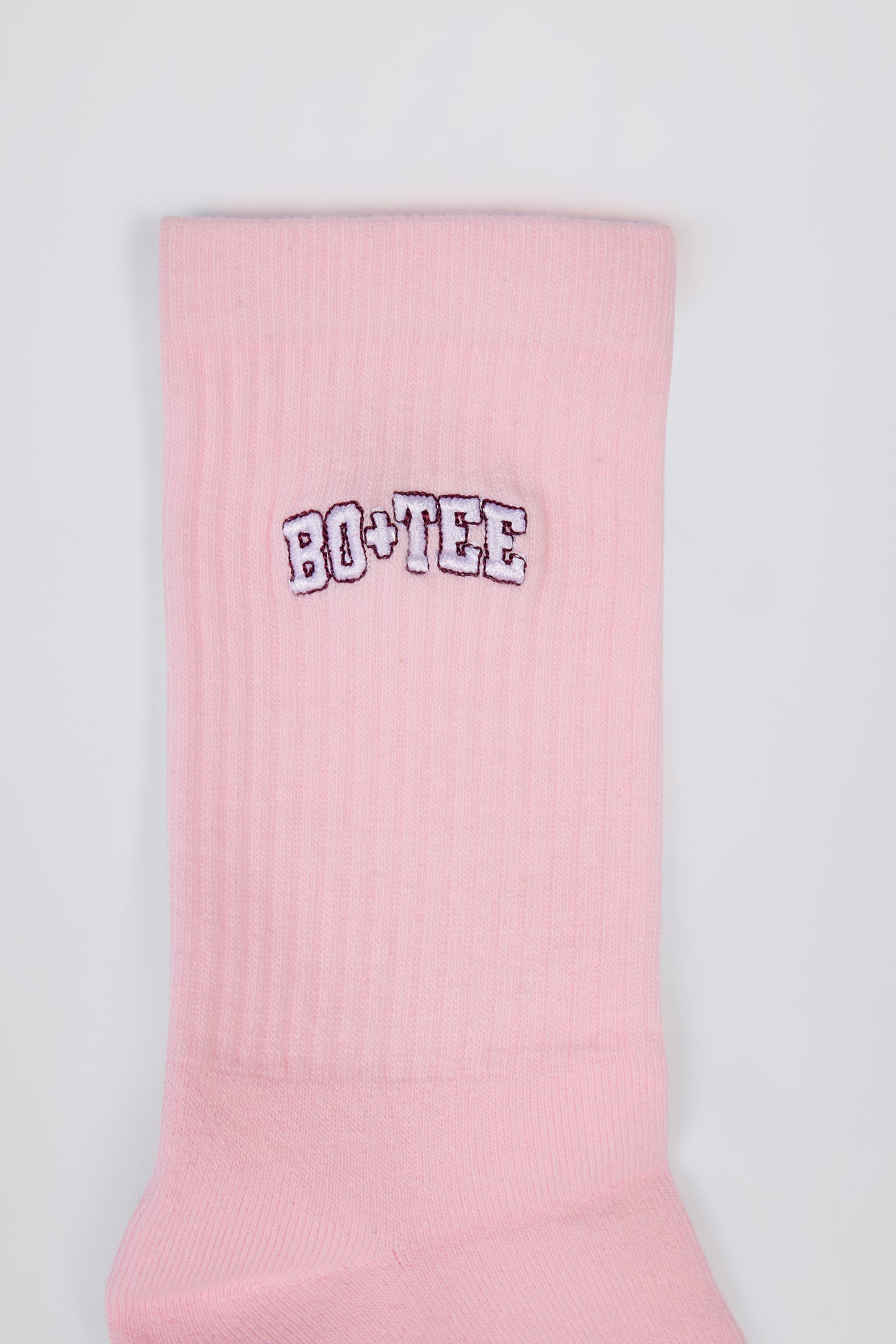 Ribbed Half-Crew Socks in Powder Pink - 2