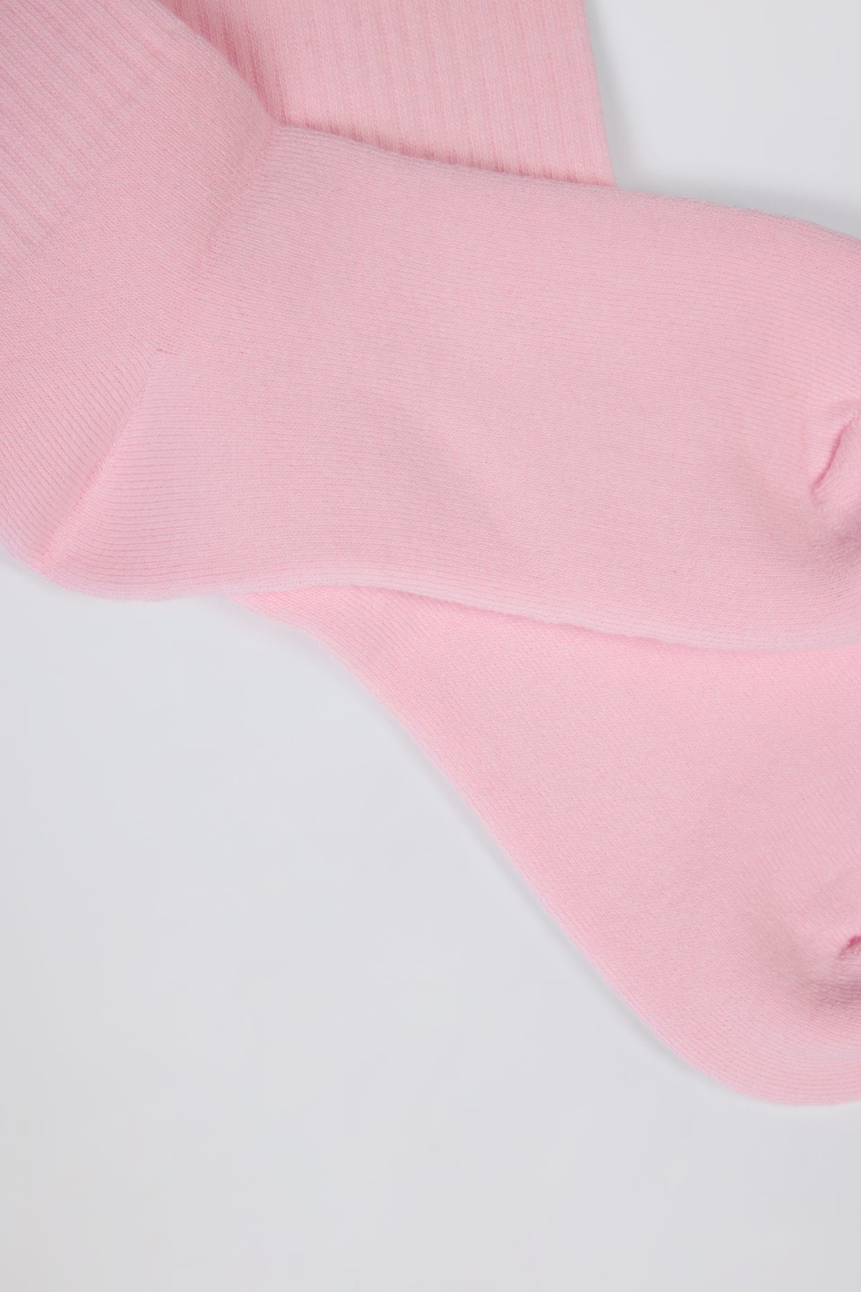Ribbed Half-Crew Socks in Powder Pink - 4