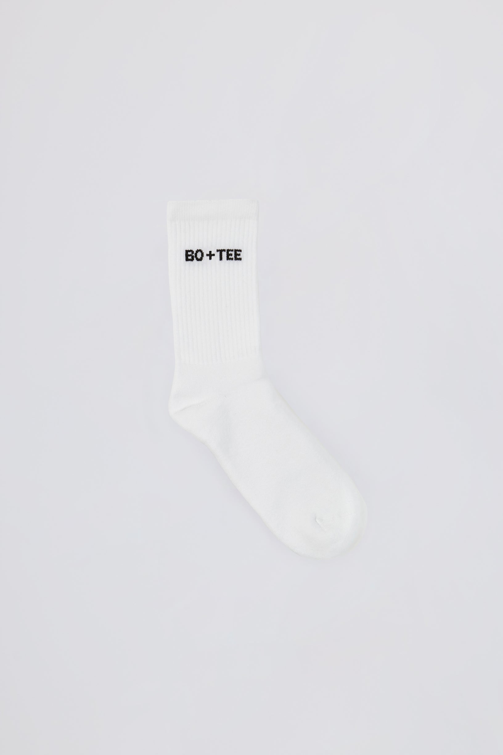 Ribbed Half-Crew Socks in White - 2