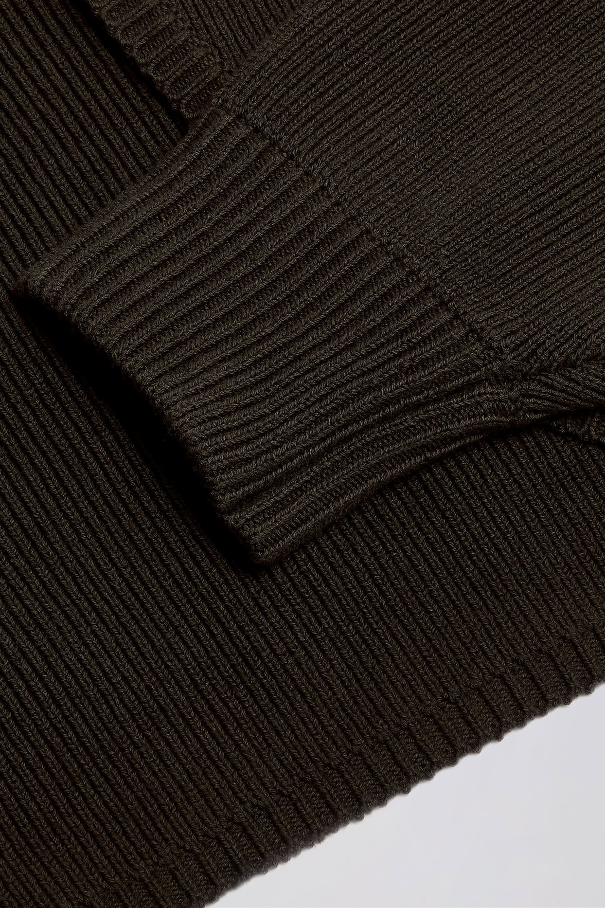 Ribbed-Knit Cropped Shrug in Pecan - 4