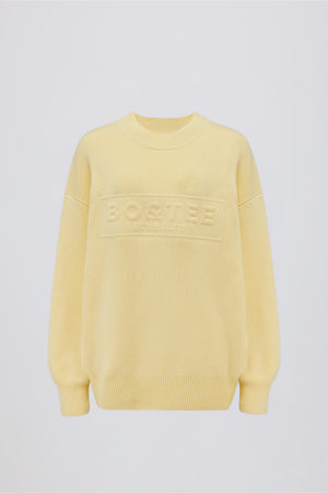 Ribbed Knit Oversized Jumper in Lemon