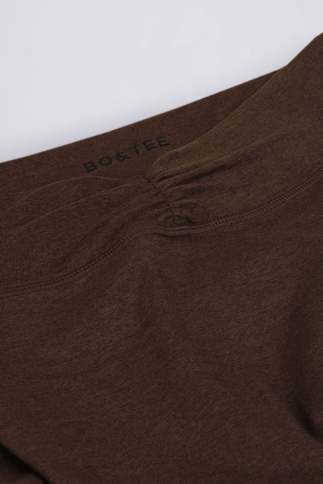 Brushed Jersey Ruched Flared Trousers in Pecan Marl - 7