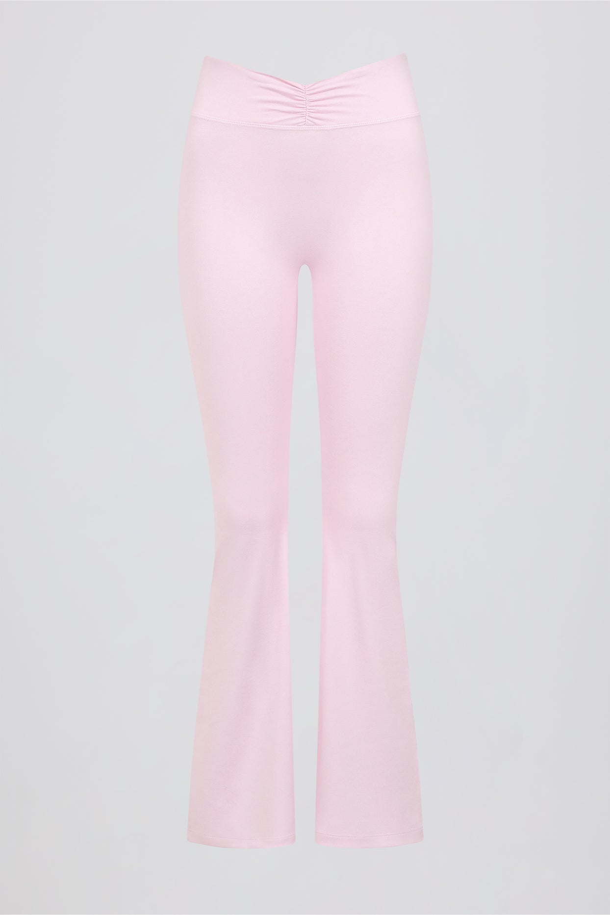 Brushed Jersey Ruched Flared Trousers in Bloom - 5