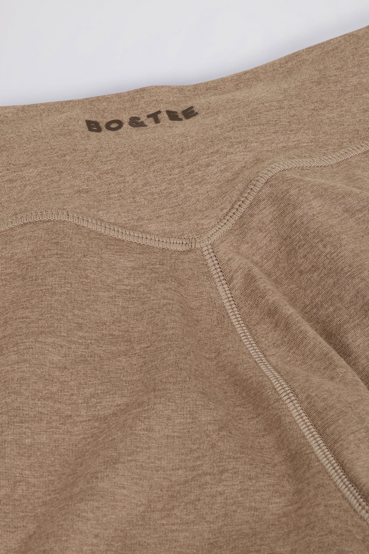 Brushed Jersey Ruched Mid-Rise Leggings in Mocha Marl - 8
