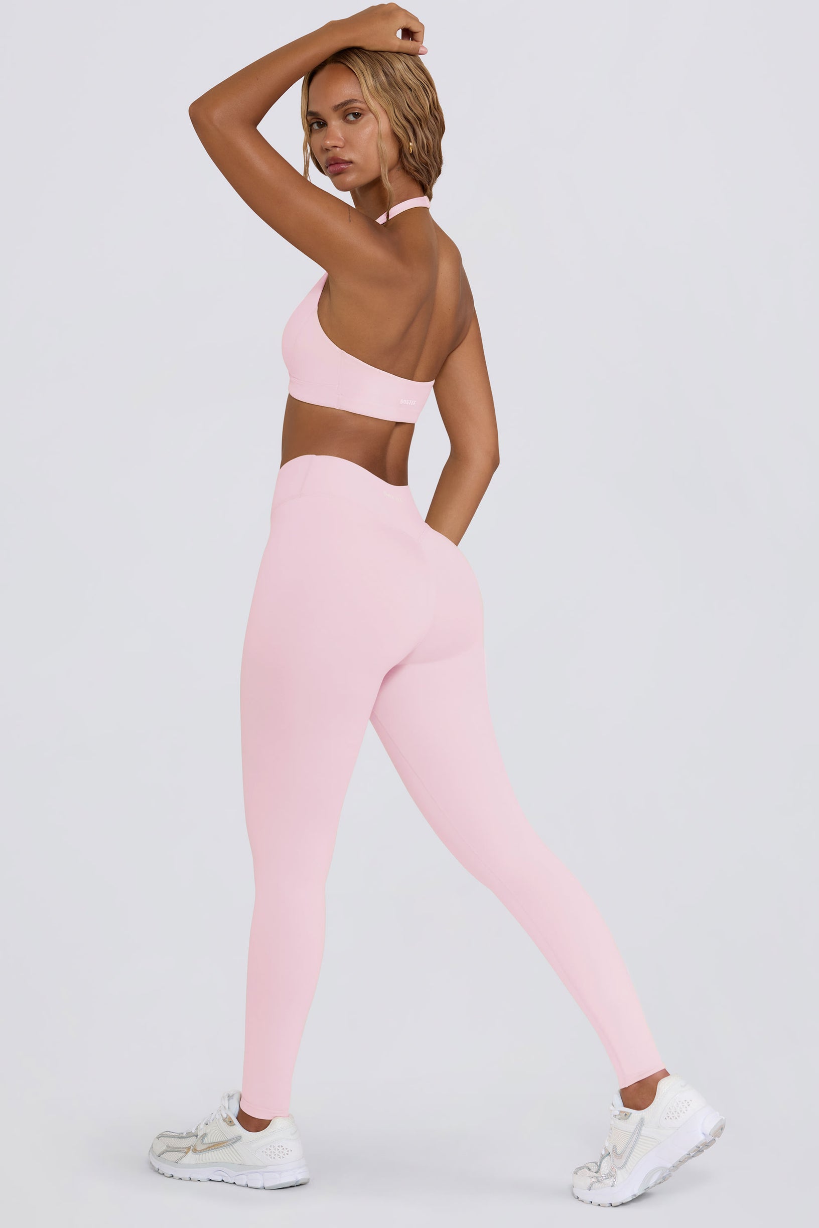 Brushed Jersey Ruched Mid-Rise Leggings in Bloom - 1