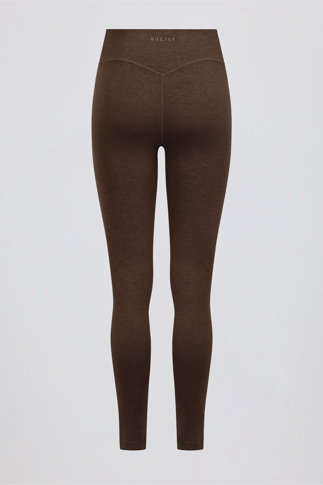 Brushed Jersey Ruched Mid-Rise Leggings in Pecan Marl - 6