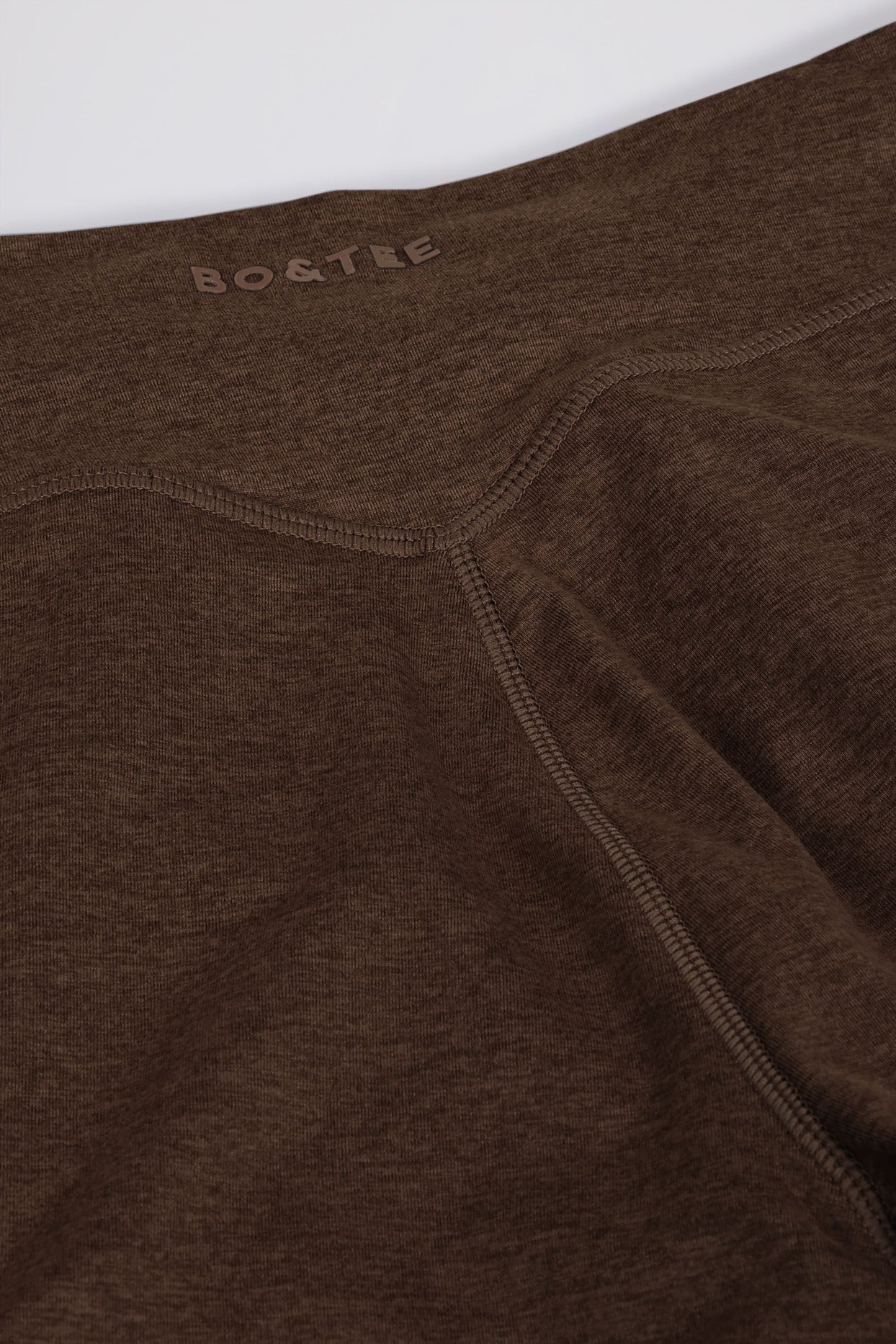 Brushed Jersey Ruched Mid-Rise Leggings in Pecan Marl - 8