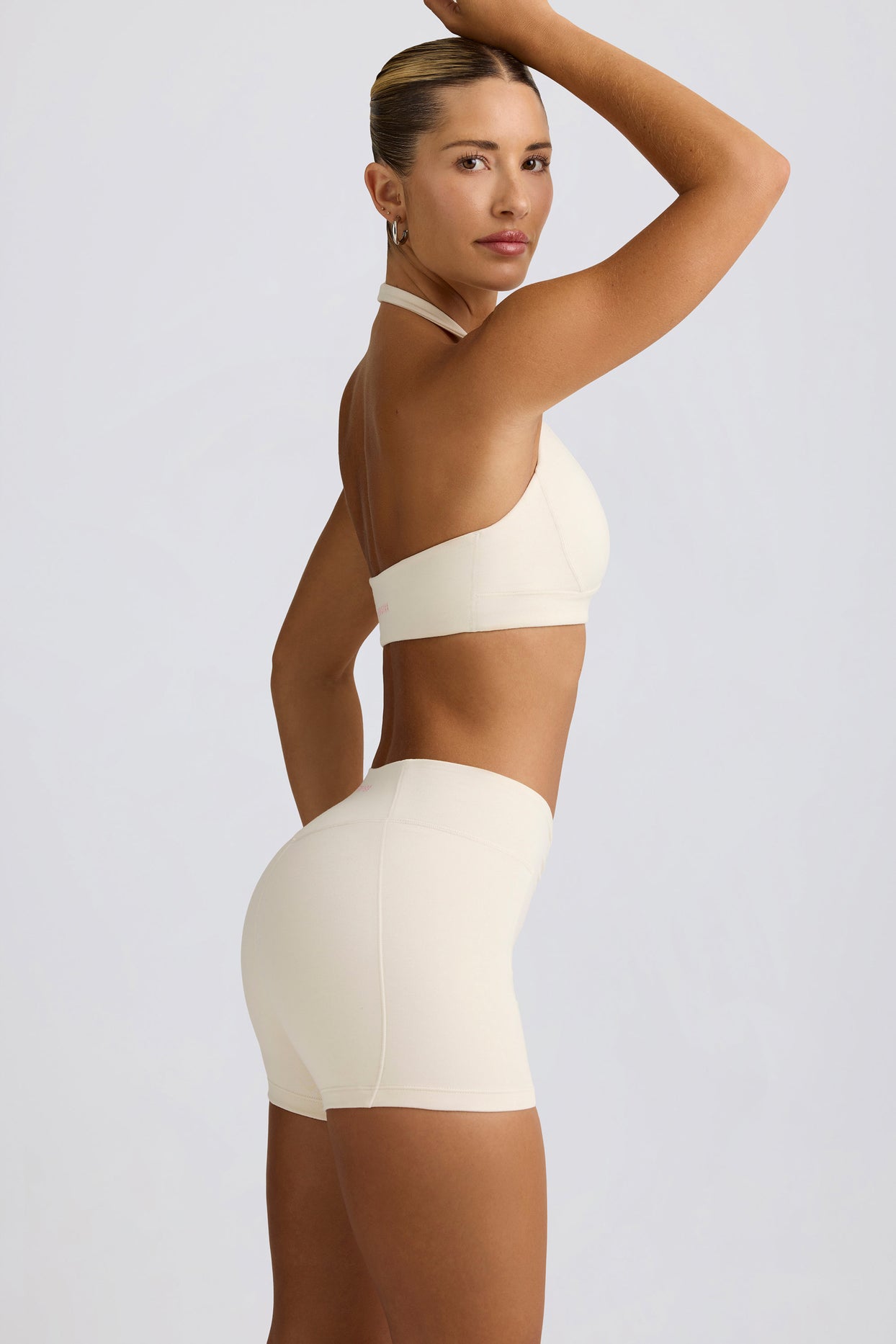 Ruched Mini Shorts in Vanilla - 3