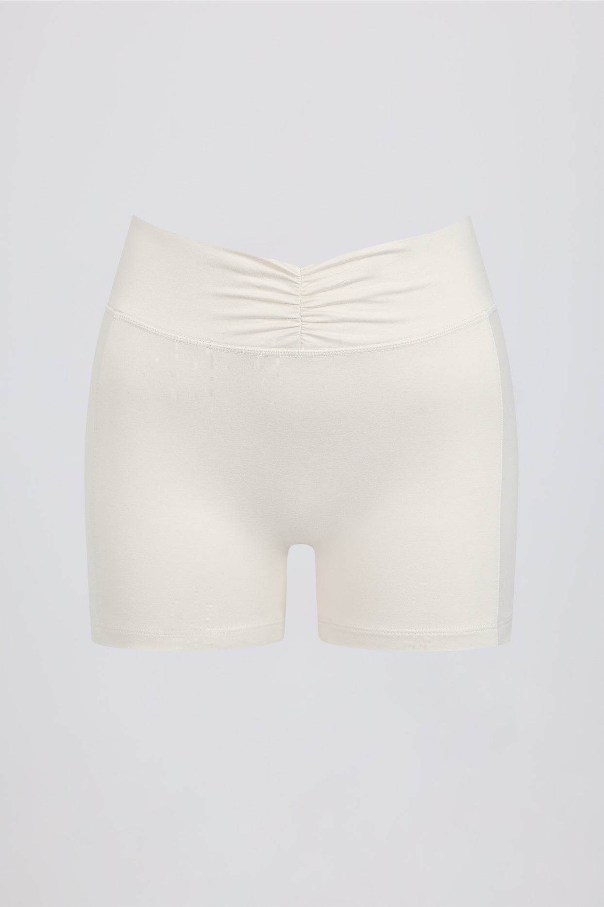 Ruched Mini Shorts in Vanilla - 6