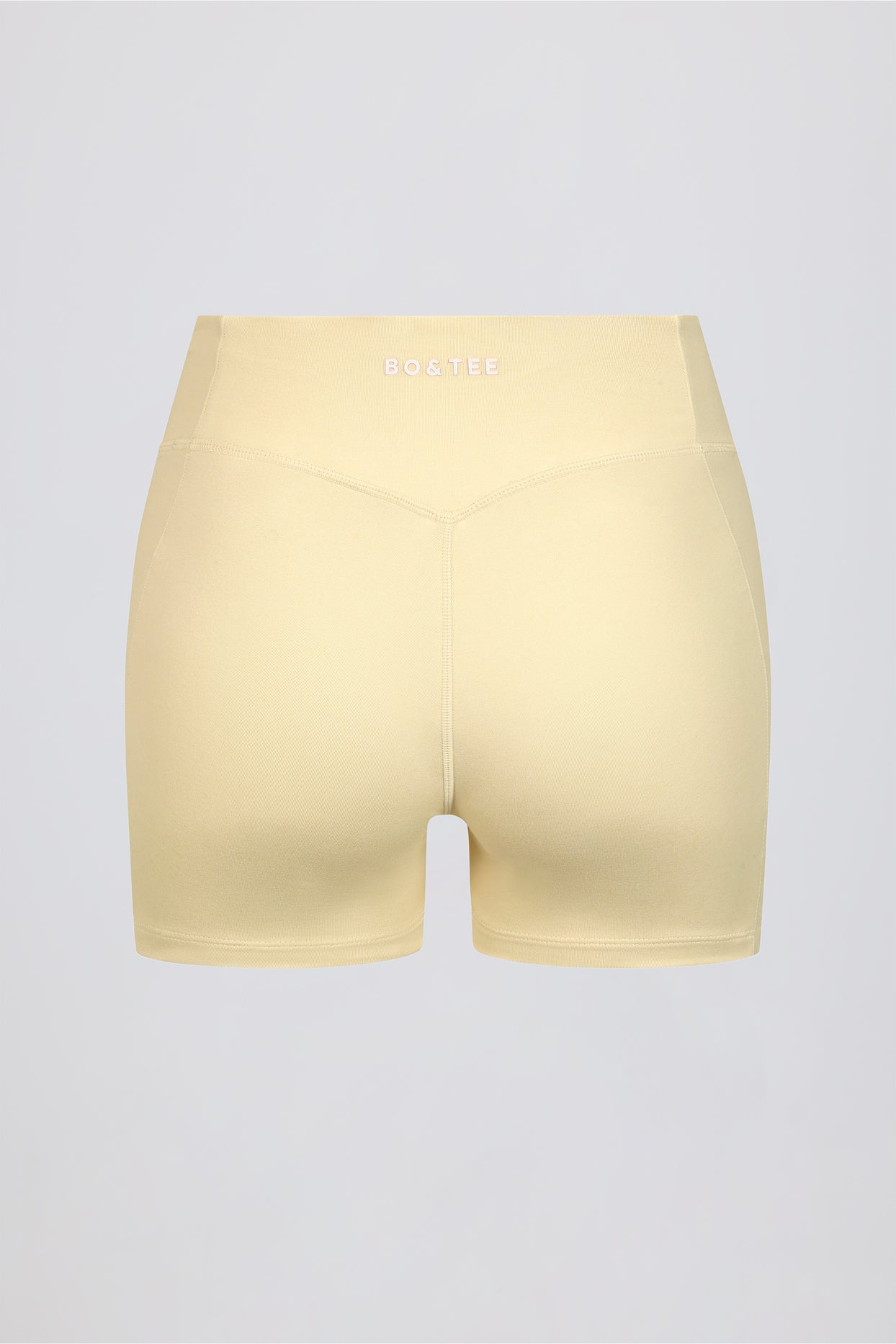 Ruched Mini Shorts in Lemon Marl - 6