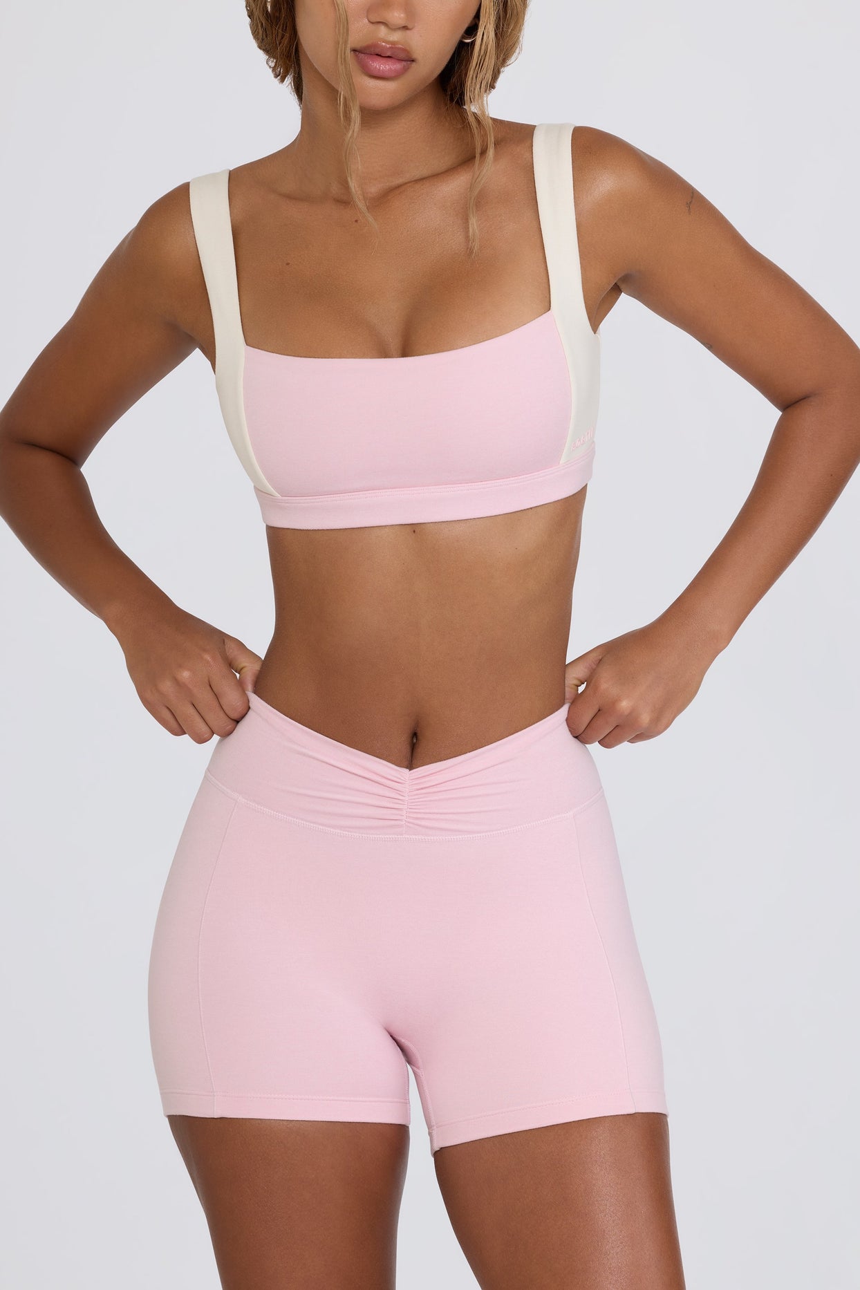 Ruched Mini Shorts in Bloom - 3