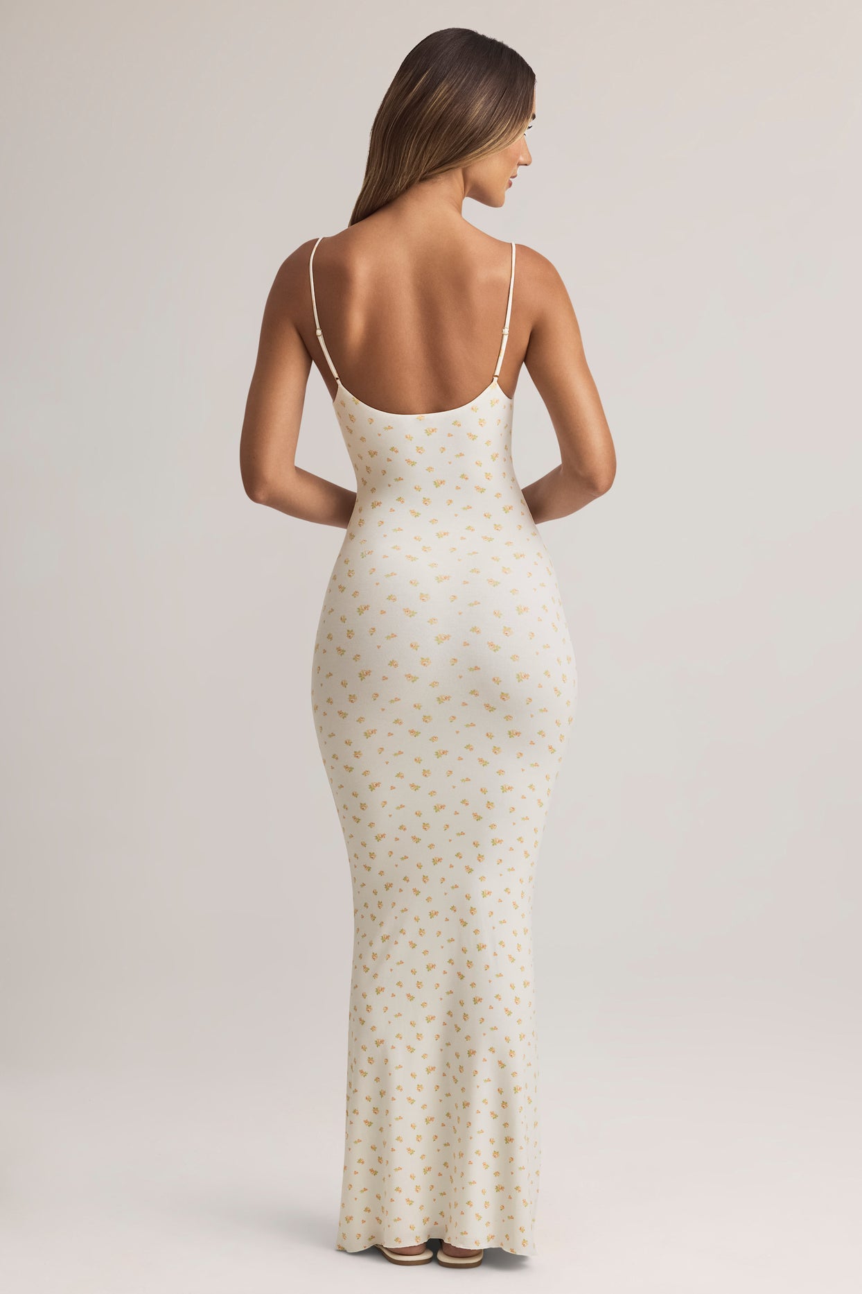 Modal Scoop-Neck Strappy Maxi Dress in Floral Print - 3
