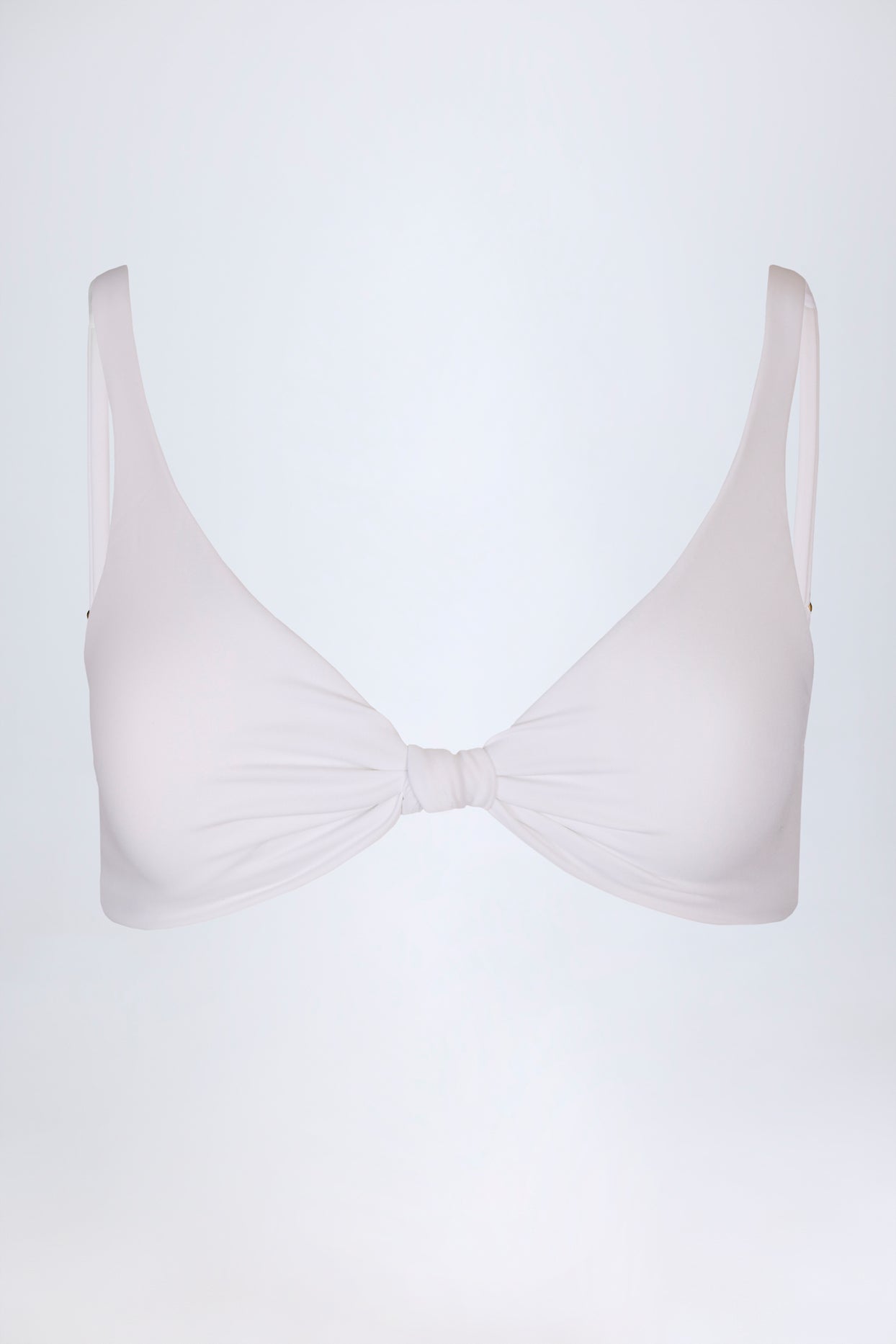 Knot-Detail Bikini Top in White - 3