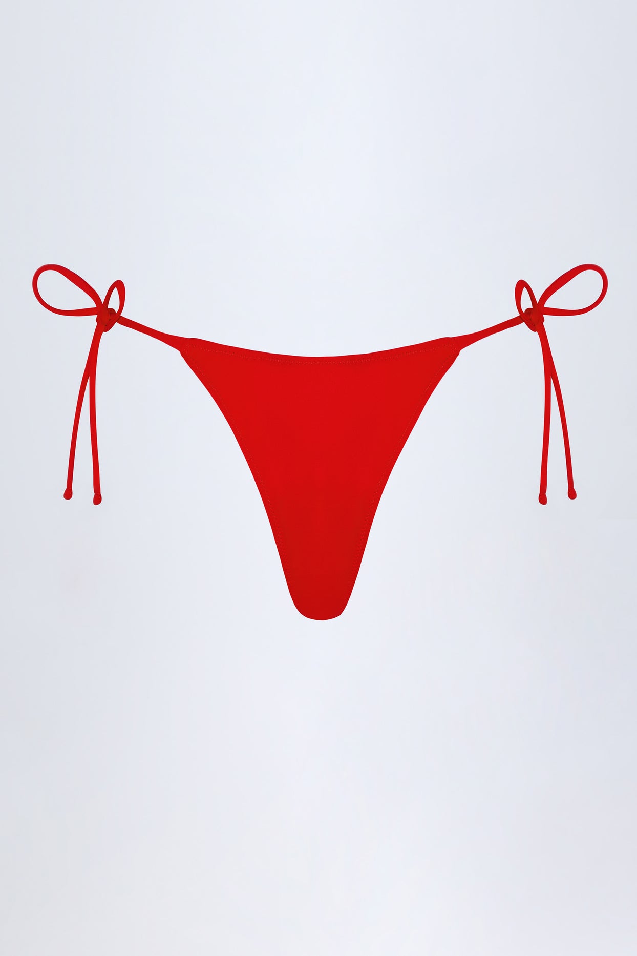 Side-Tie Cheeky Bikini Bottoms in Fiery Red - 5