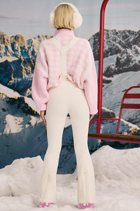 Fleece-Lined Ski Trousers in Ice White