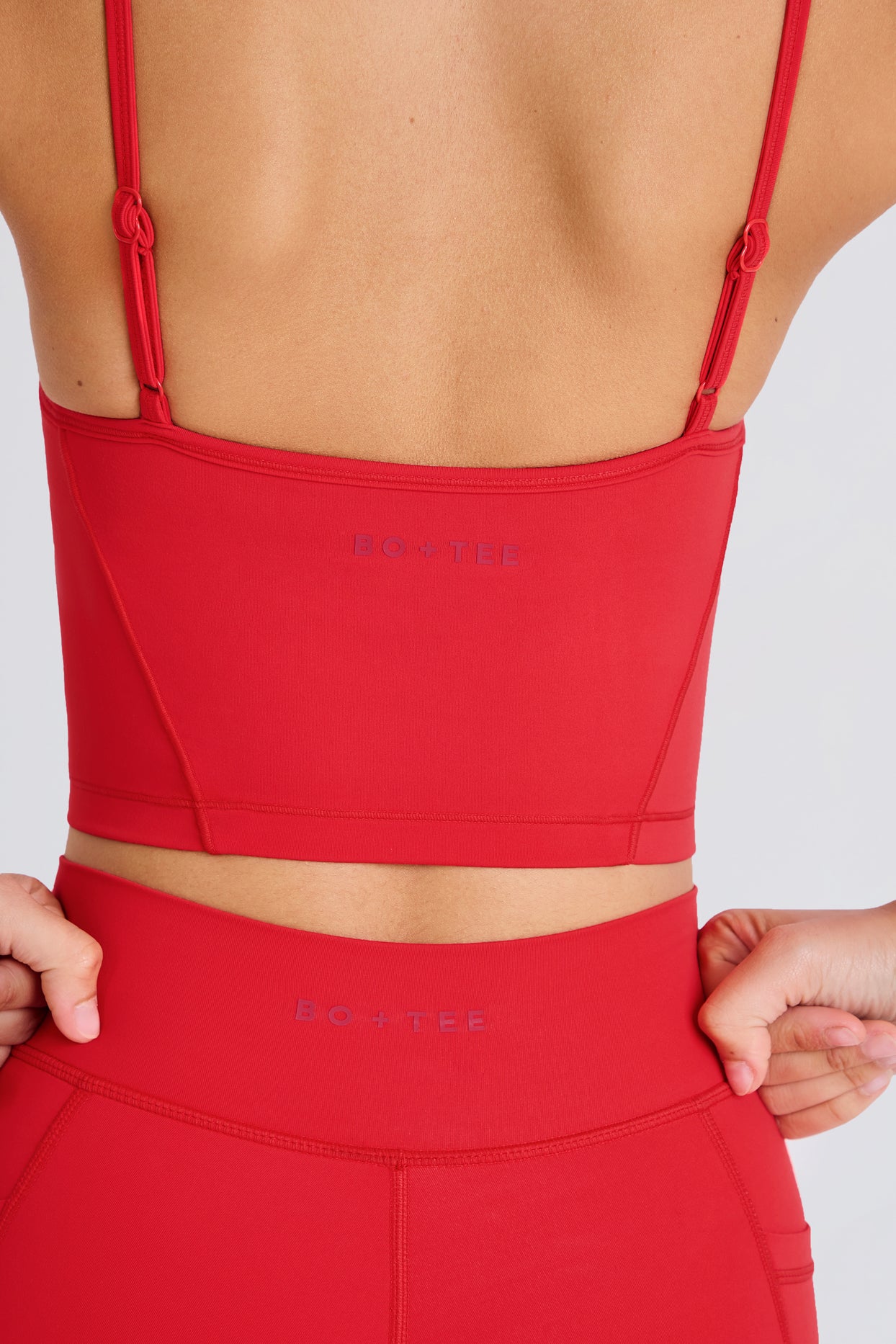 Soft Active Layered Cropped Tank Top in Strawberry - 4
