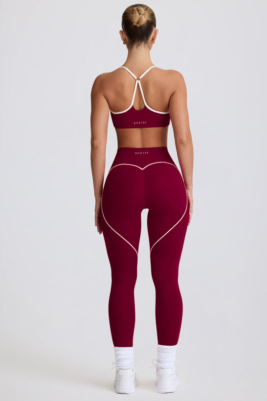 Soft Active Mid-Rise Leggings in Burgundy