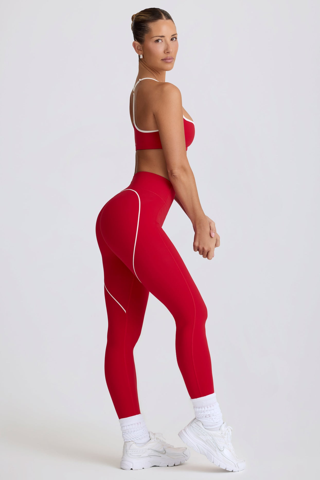 Soft Active Mid-Rise Leggings in Hot Red - 3