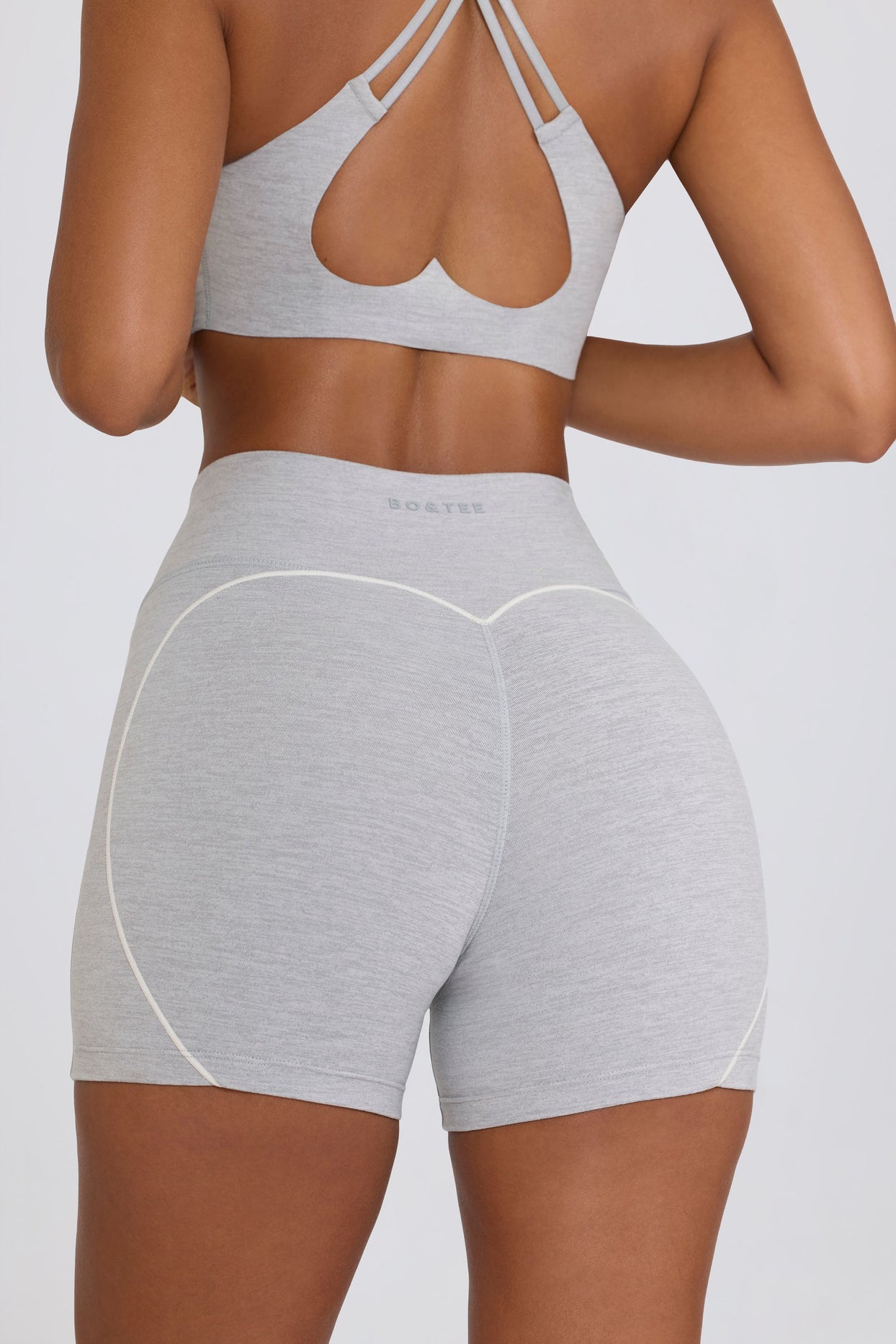 Soft Active Mini Shorts in Grey Marl - 4