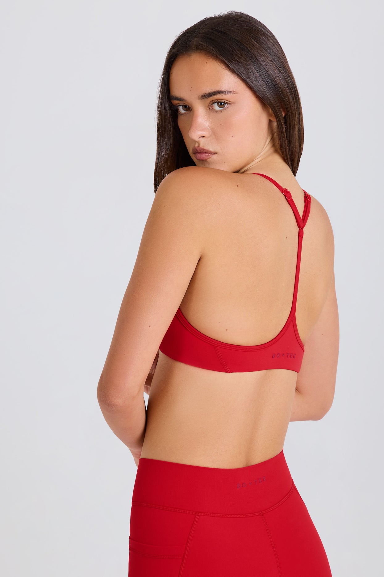 Soft Active Racerback Sports Bra in Strawberry - 6